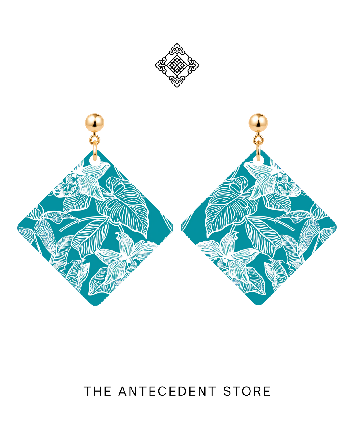 THE ANTECEDENT STORE | Orchid in Turquoise Earrings | Stories Of Singapore