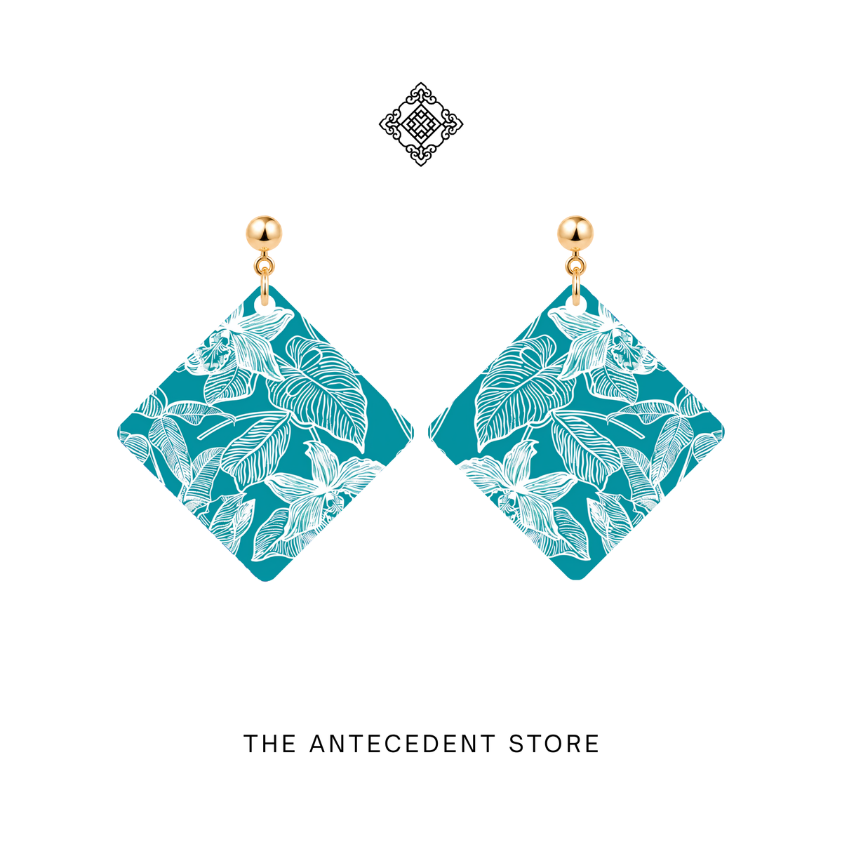 THE ANTECEDENT STORE | Orchid in Turquoise Earrings | Stories Of Singapore