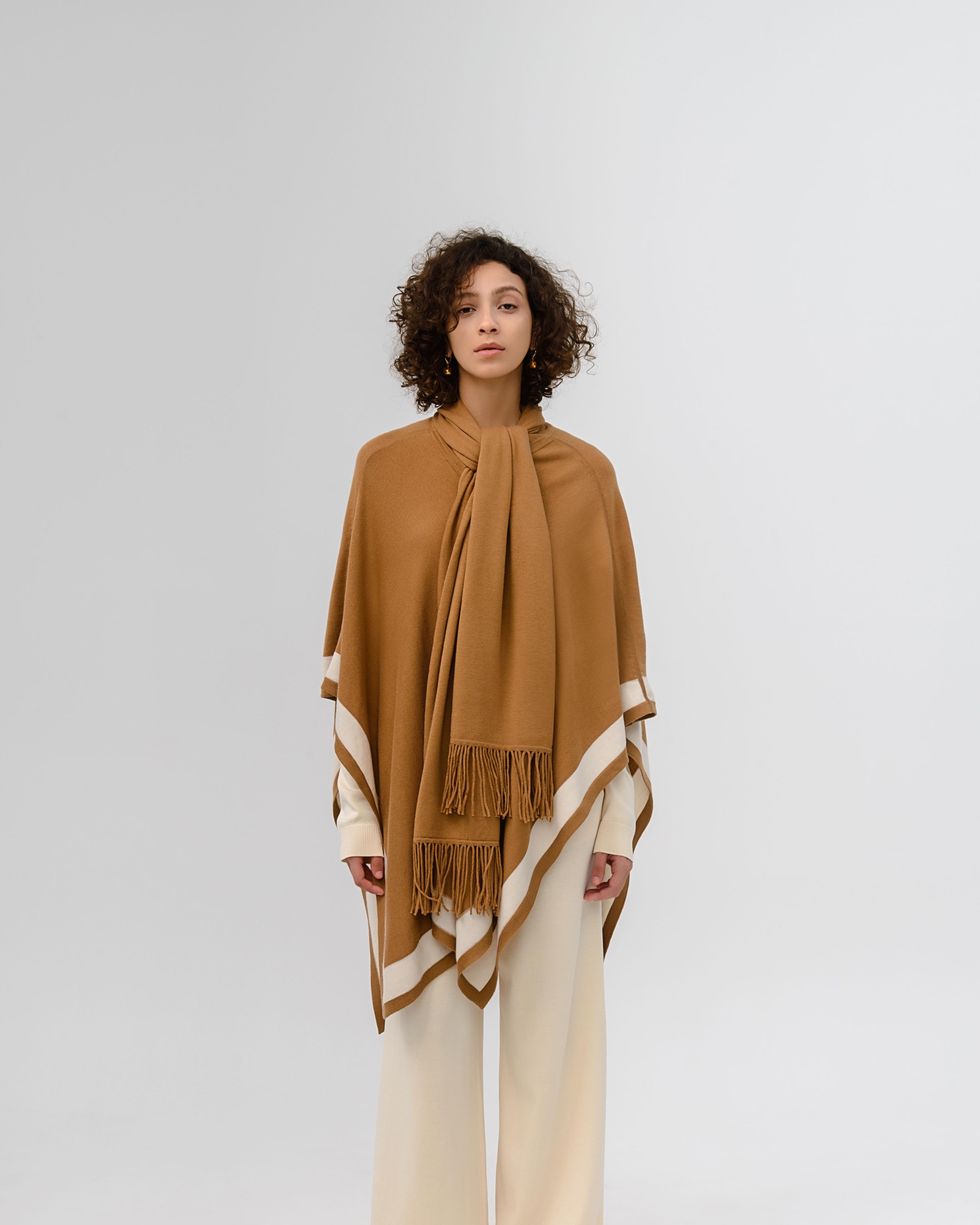 LAYERPLAN | Scarf Collar Wool Cape