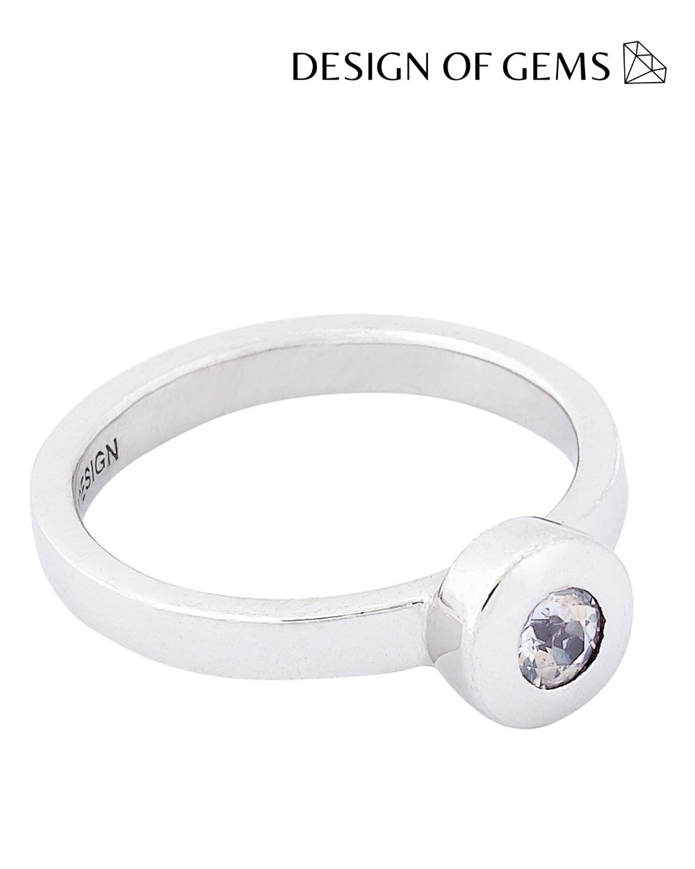 CREATIVE JEWELLERY STUDIO | Burmese White Sapphire, Rhodium Plated Silver Ring by Design of Gems