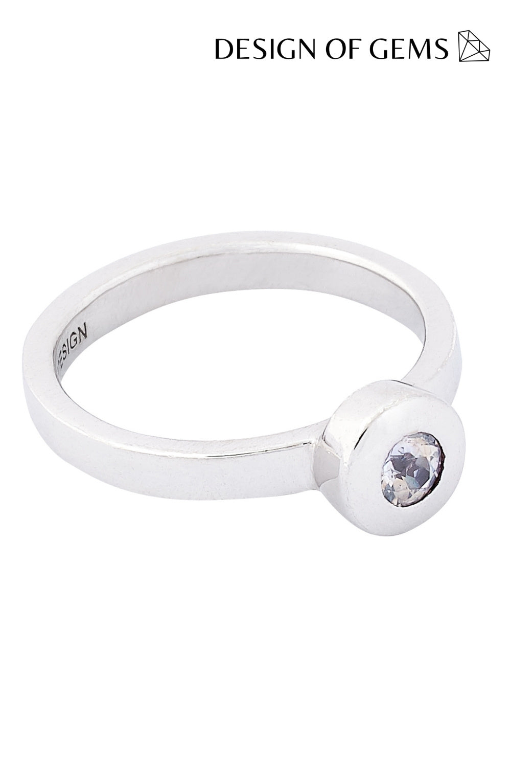 CREATIVE JEWELLERY STUDIO | Burmese White Sapphire, Rhodium Plated Silver Ring by Design of Gems