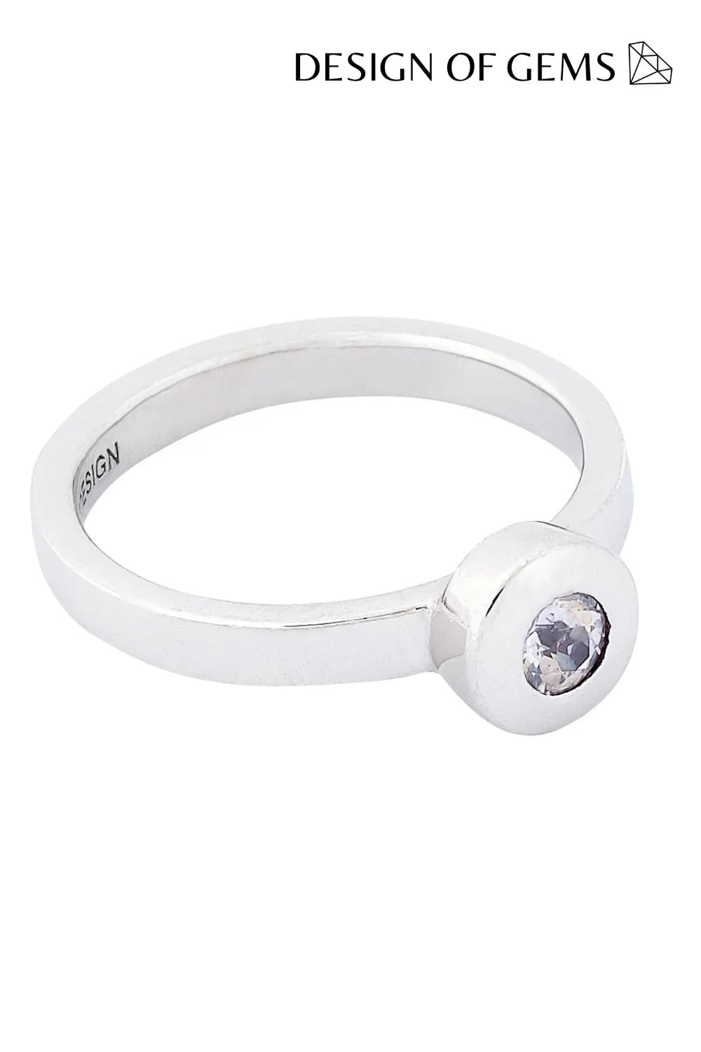 CREATIVE JEWELLERY STUDIO | Burmese White Sapphire, Rhodium Plated Silver Ring by Design of Gems