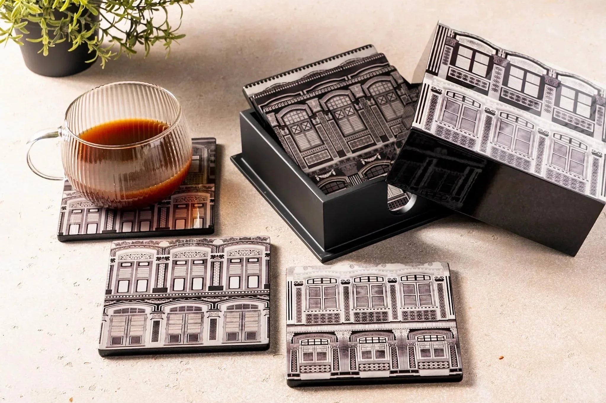 PHOTO PHACTORY | Eternal Elegance Black Coasters