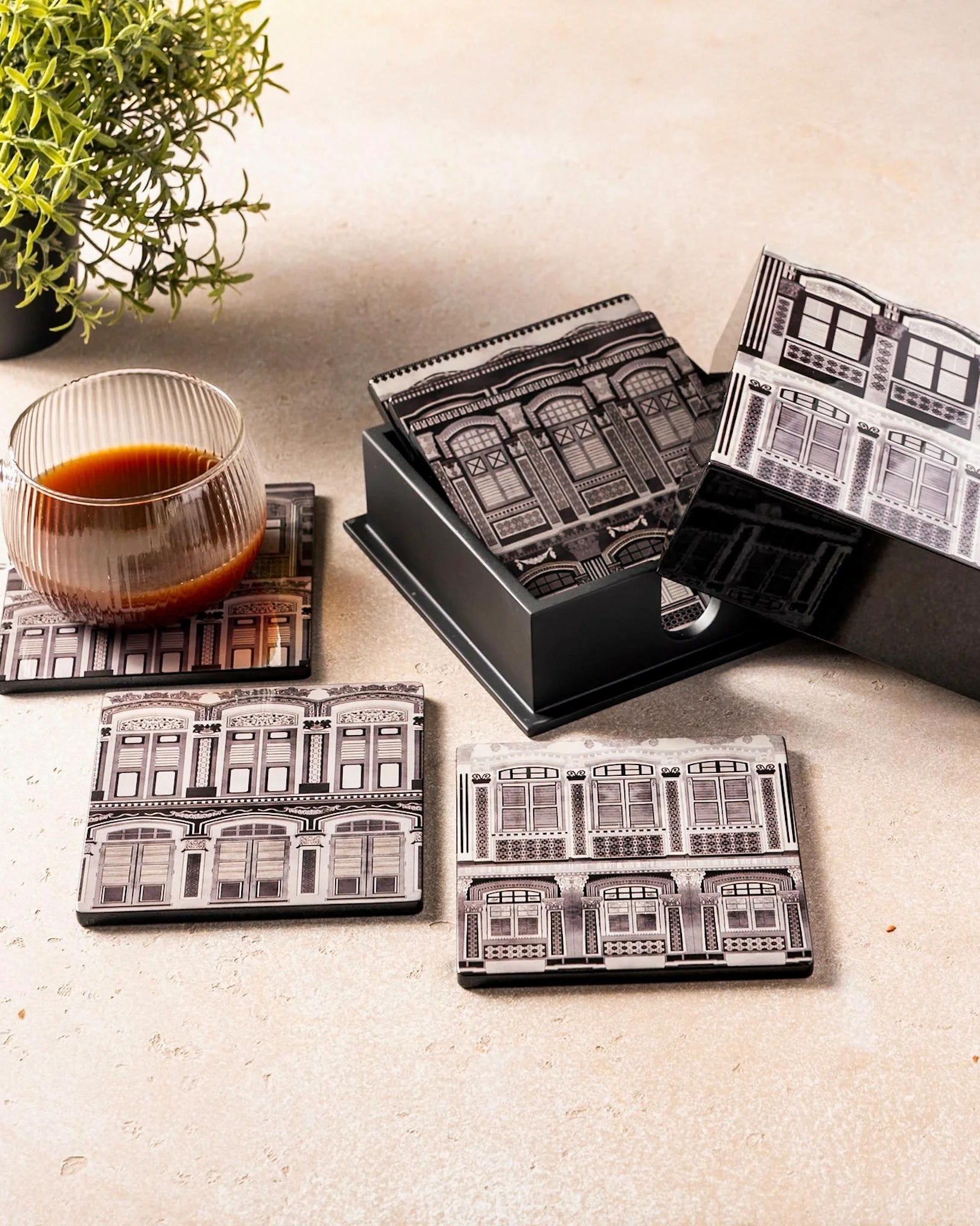 PHOTO PHACTORY | Eternal Elegance Black Coasters