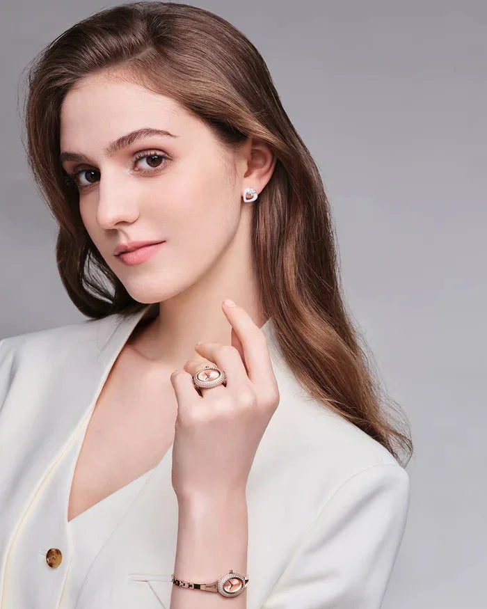 BLACK BY BLUE BRAVE | THCN Nยท I Mini Rose Gold Sunray Dial Jewelry Watch