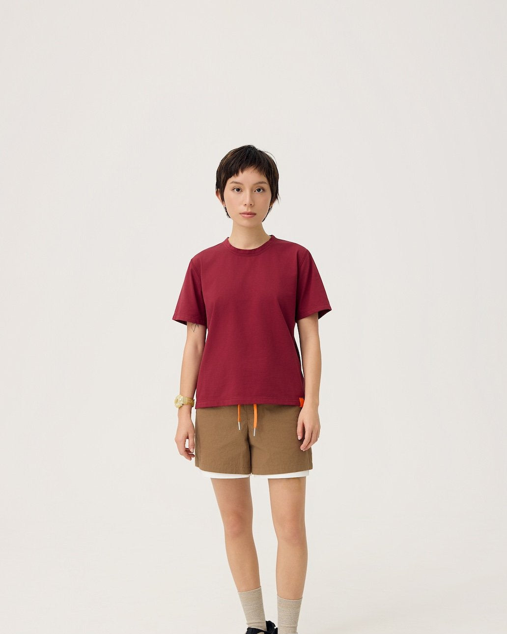 3EIGHTH | Everyday Reversible Tee in Burgundy & Sappanwood