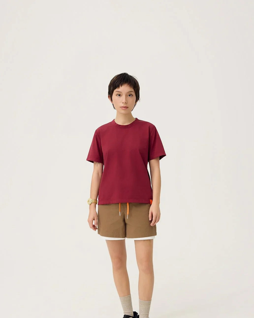 3EIGHTH | Everyday Reversible Tee in Burgundy & Sappanwood