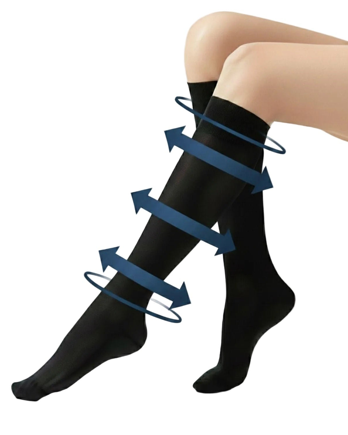 CROSSING | Travel & Flight Compression Socks | Black