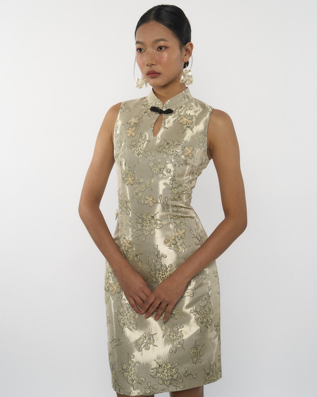 DRESSINGPAULA | Brocade Sleeveless Dress