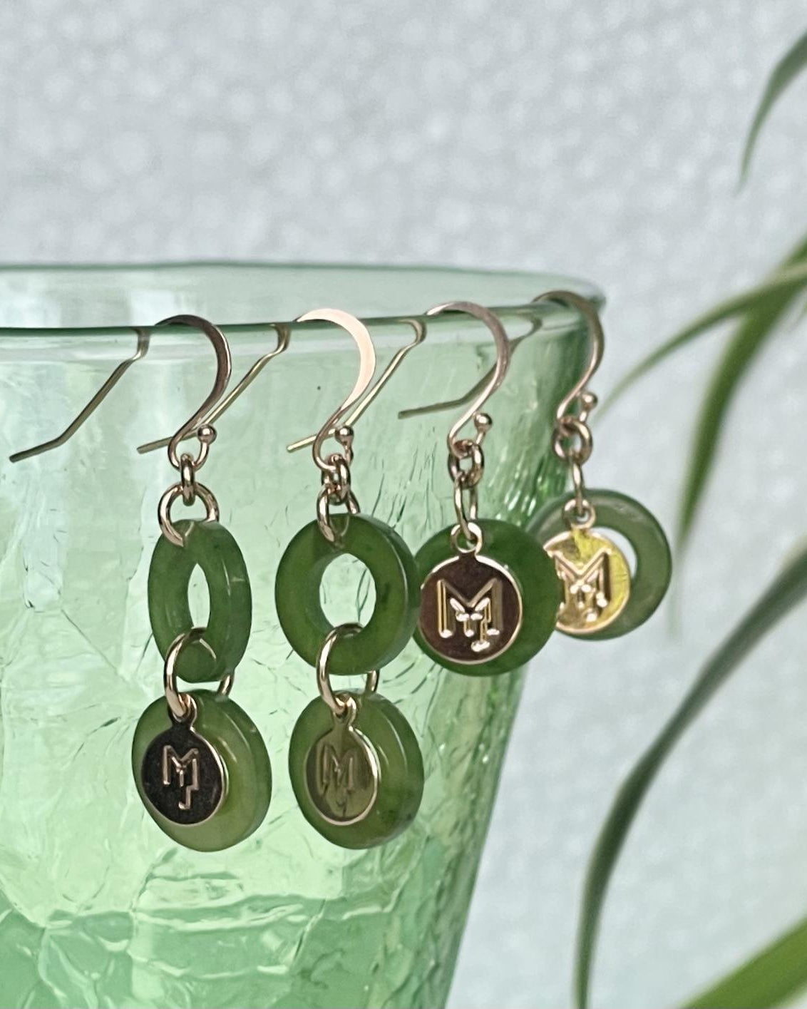MARILYN TAN JEWELLERY | Nephrite Green Jade Mini Ring Hooks Earrings