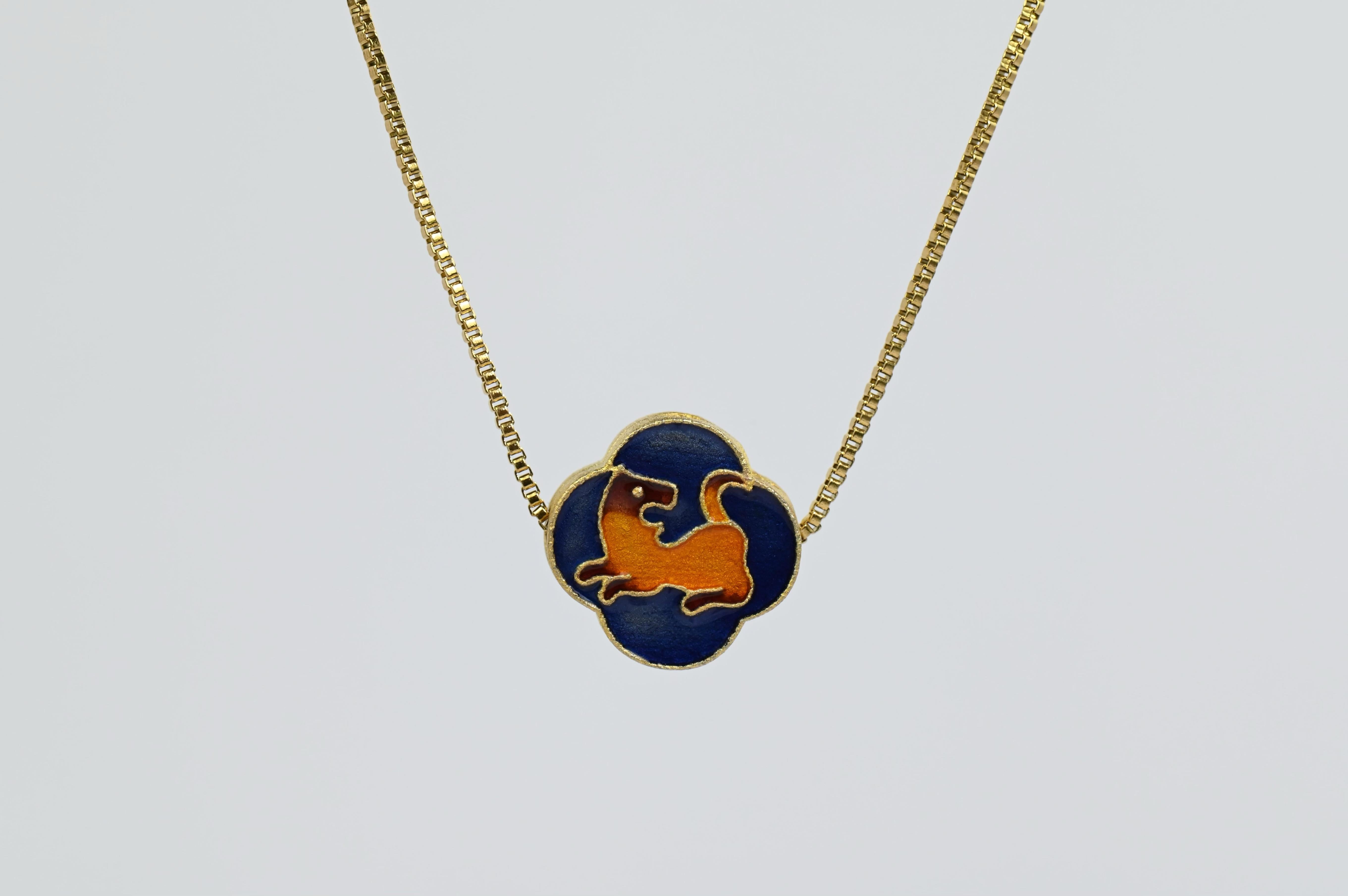 MARILYN TAN JEWELLERY | Lucky Zodiac Gold Chain Pendant Necklace With Enamel Charm