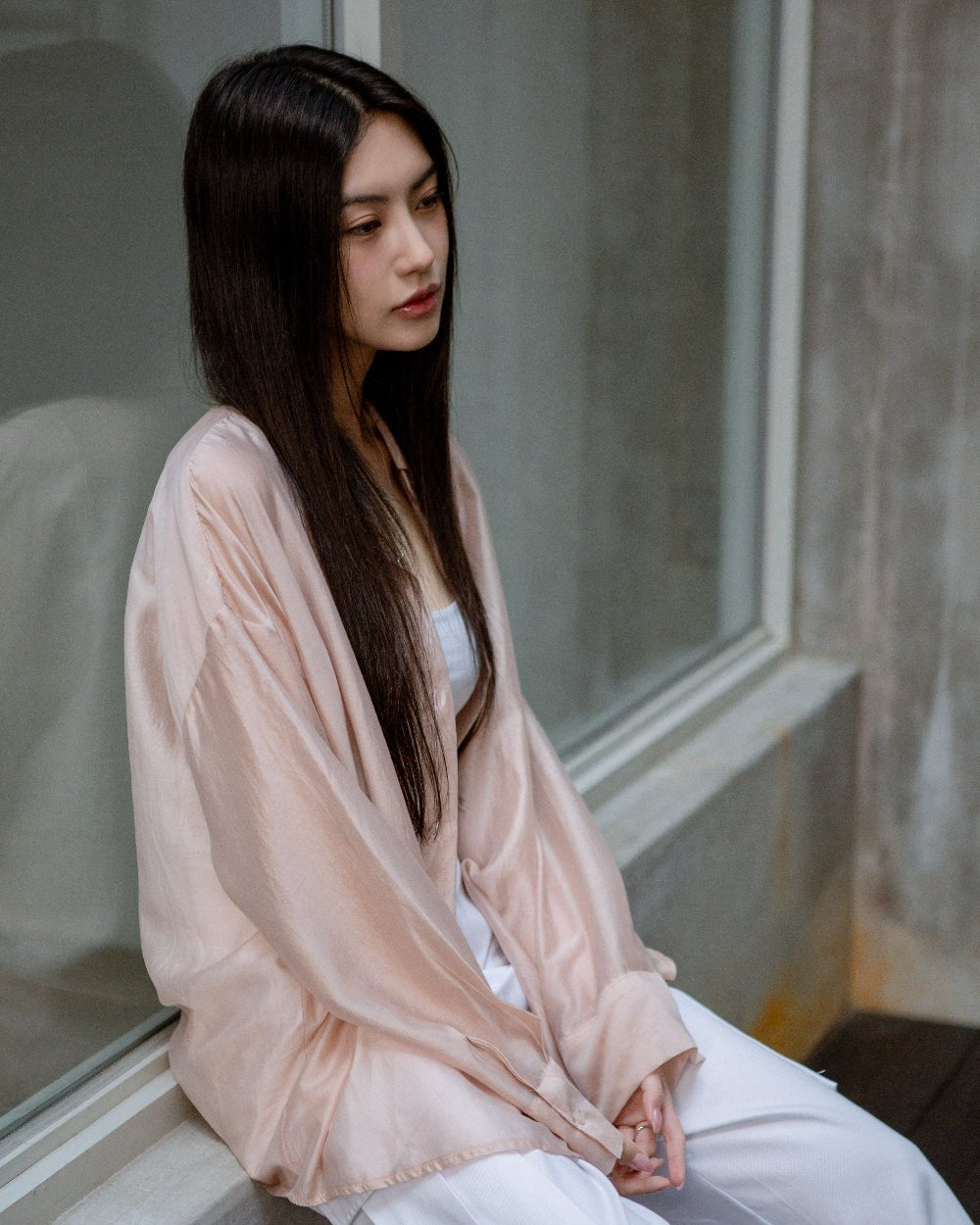 SAERO COLLECTIVE | Malgeun Tencel Shirt | Champagne