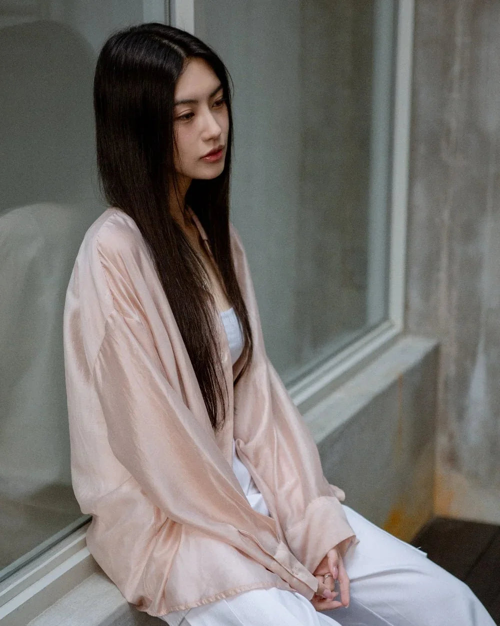 SAERO COLLECTIVE | Malgeun Tencel Shirt | Champagne