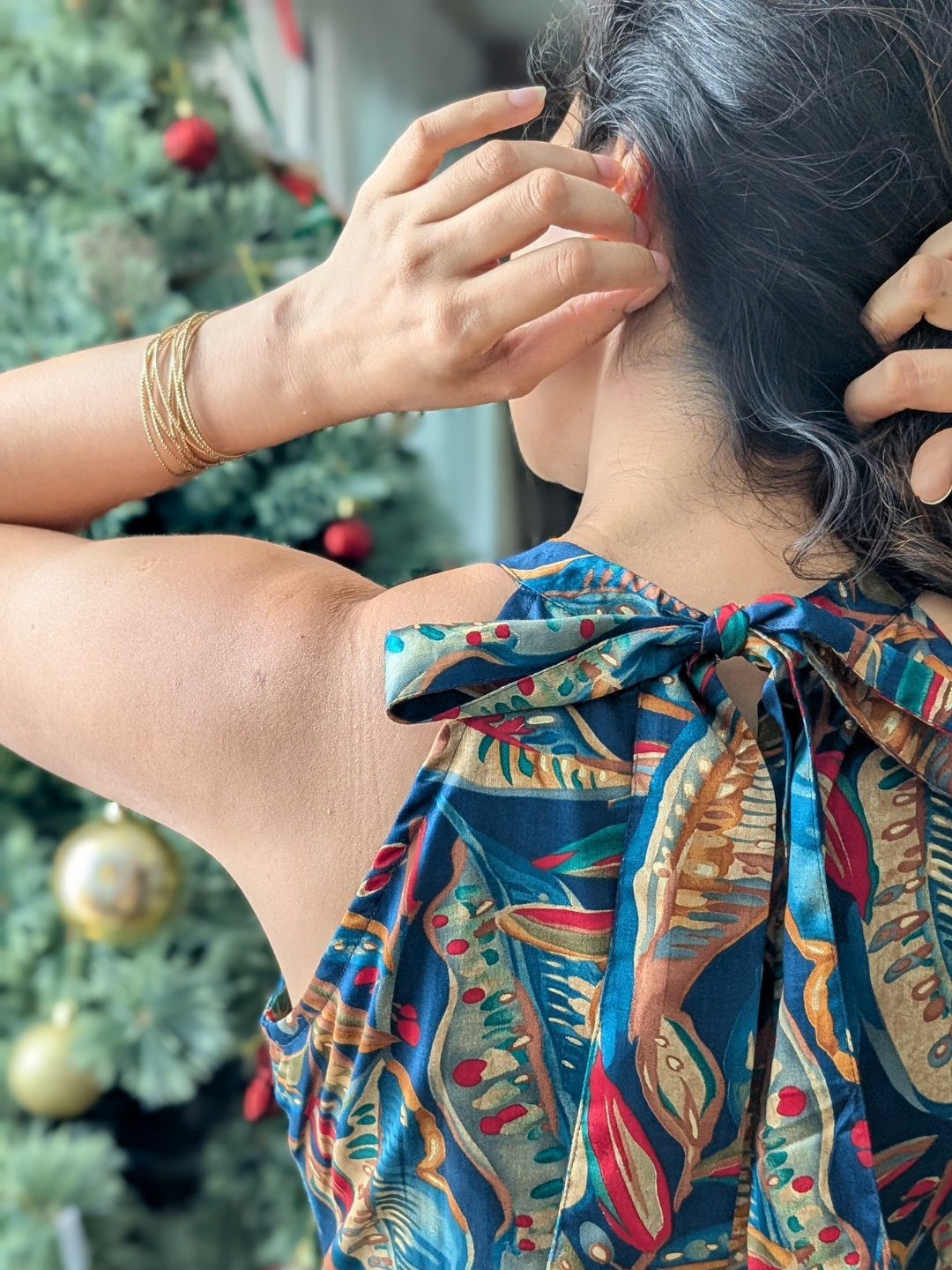 NIMBU | Eden Skyfall Women's Short Halter in Midnight Blue in Muslin Cotton