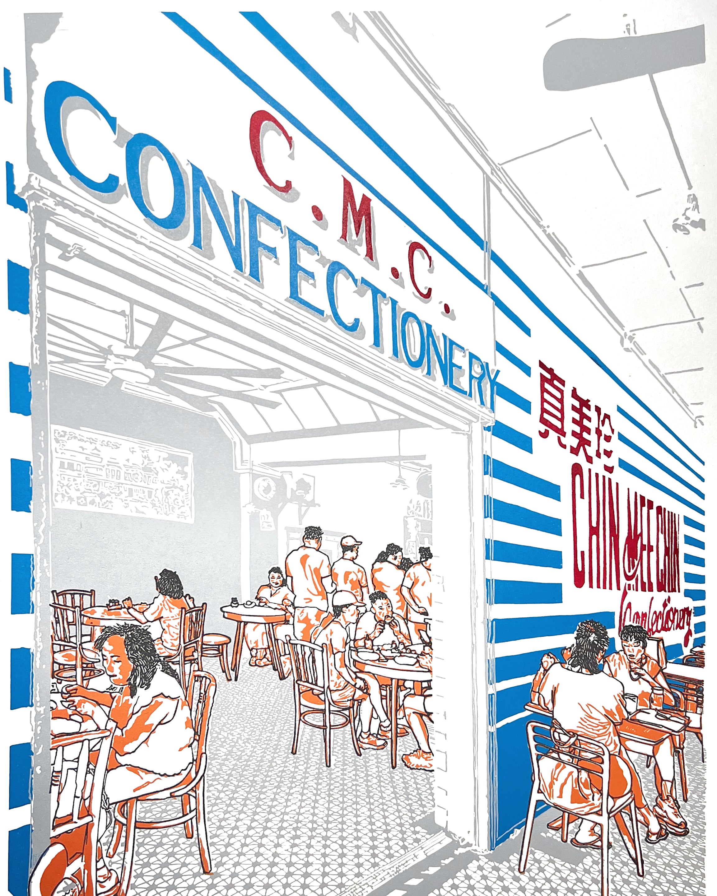 TATSU MAKER WORKS | Chin Meet Chin Original Linocut Print