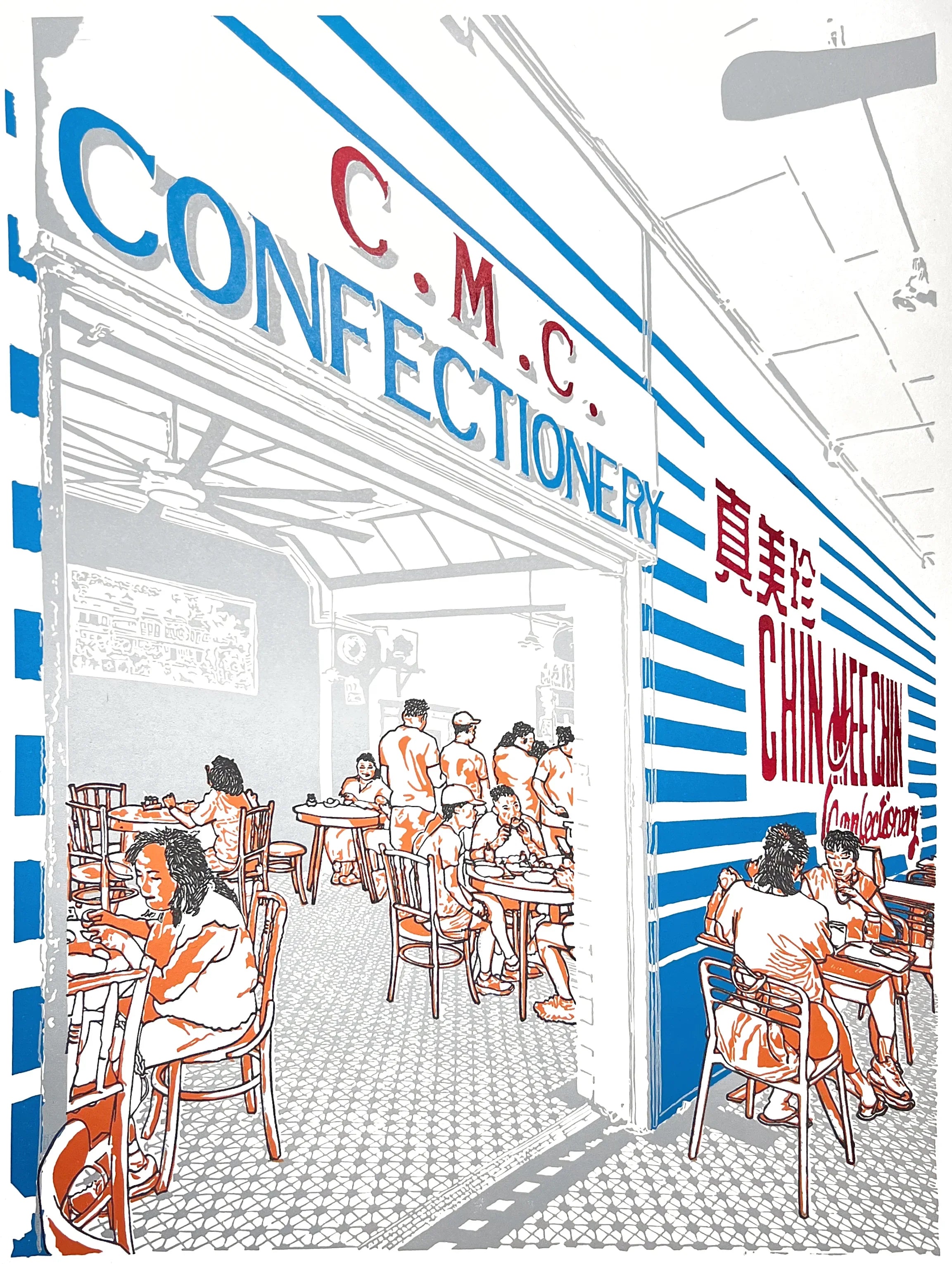 TATSU MAKER WORKS | Chin Meet Chin Original Linocut Print