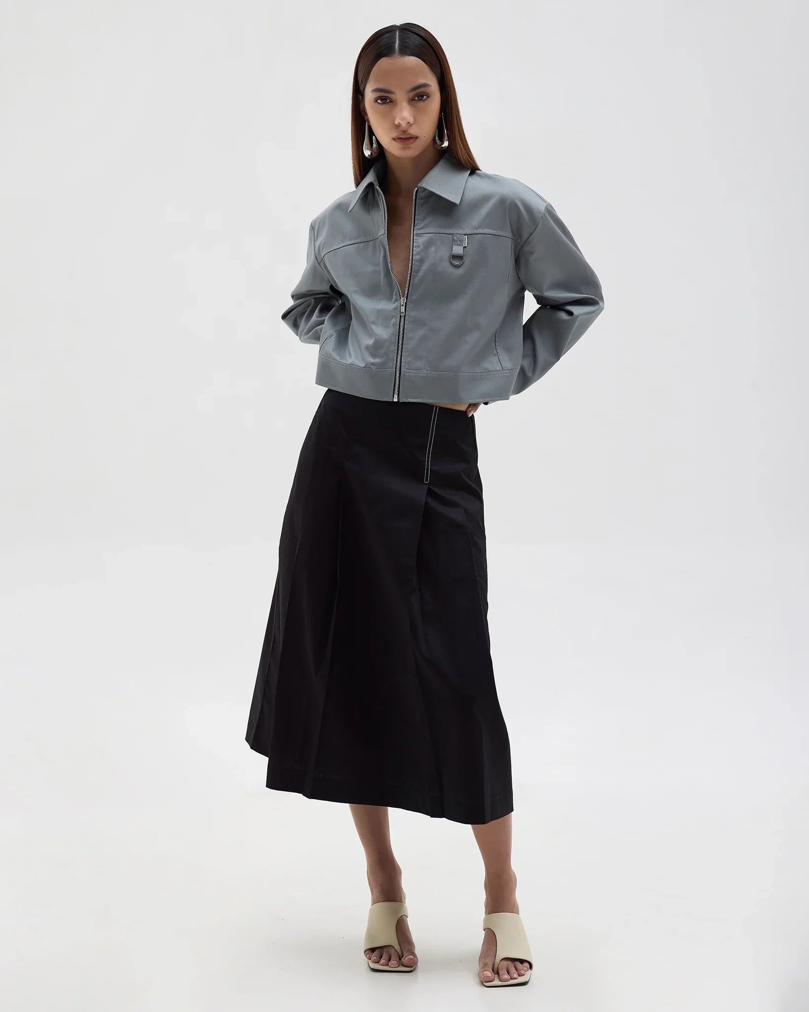 ROCK DAISY | Franchie Japanese Cropped Cotton Jacket Grey