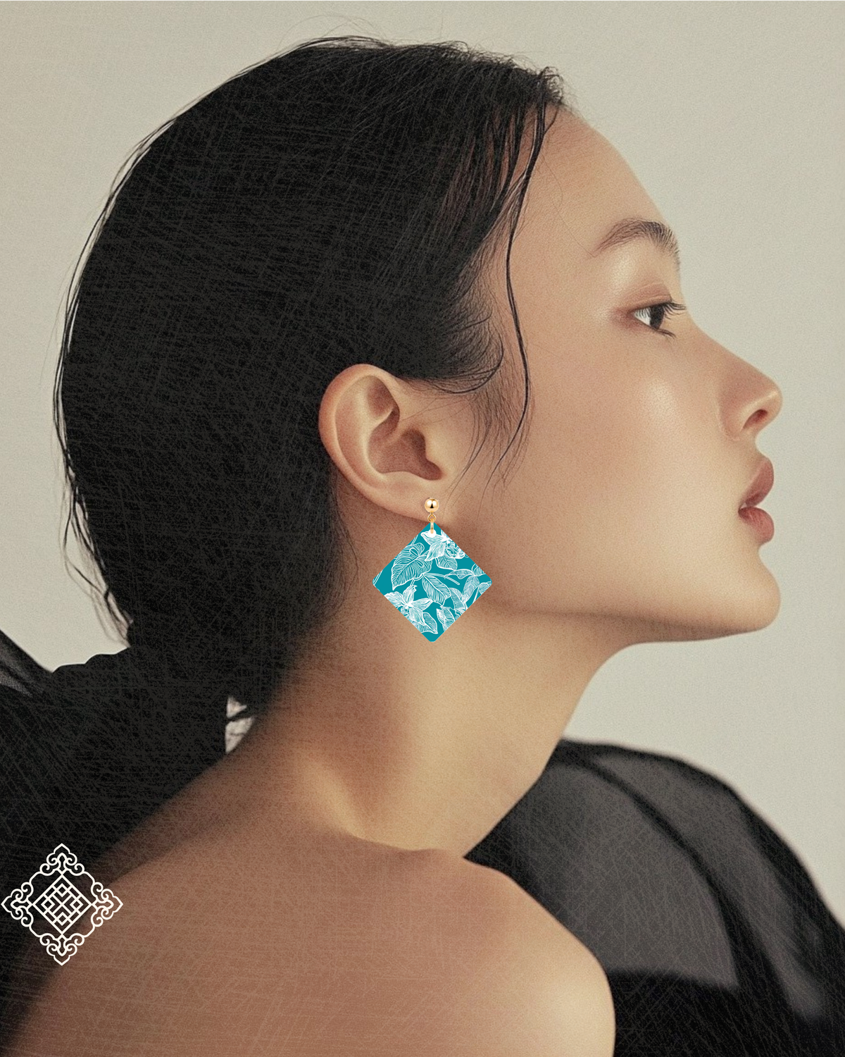 THE ANTECEDENT STORE | Orchid in Turquoise Earrings | Stories Of Singapore