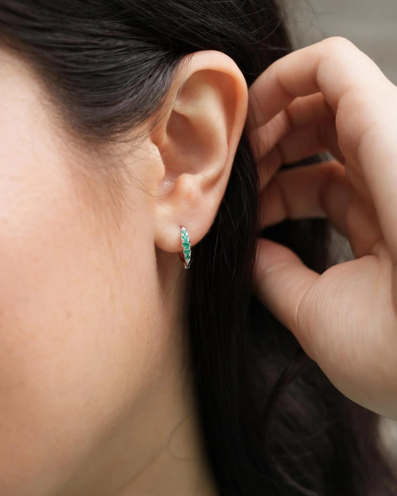 EMBRACE JEWELLERY | Eclipse Hoops With Green Onyx