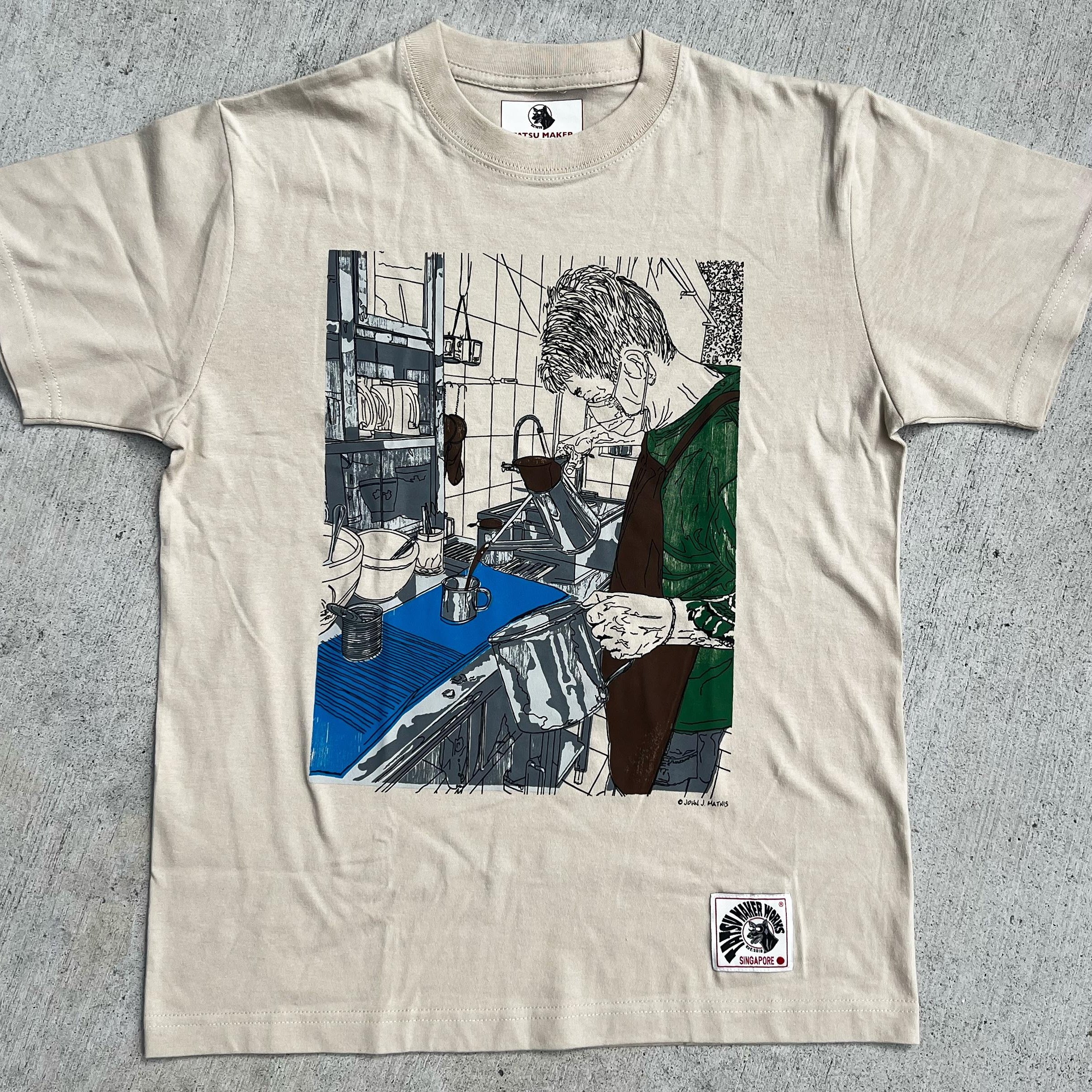 TATSU MAKER WORKS | Zhong Ping Kopitiam T-Shirt (Sand)