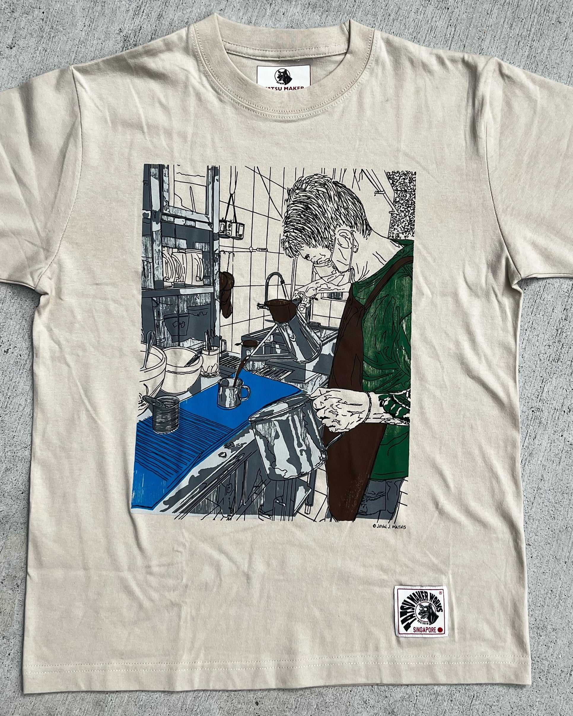 TATSU MAKER WORKS | Zhong Ping Kopitiam T-Shirt (Sand)