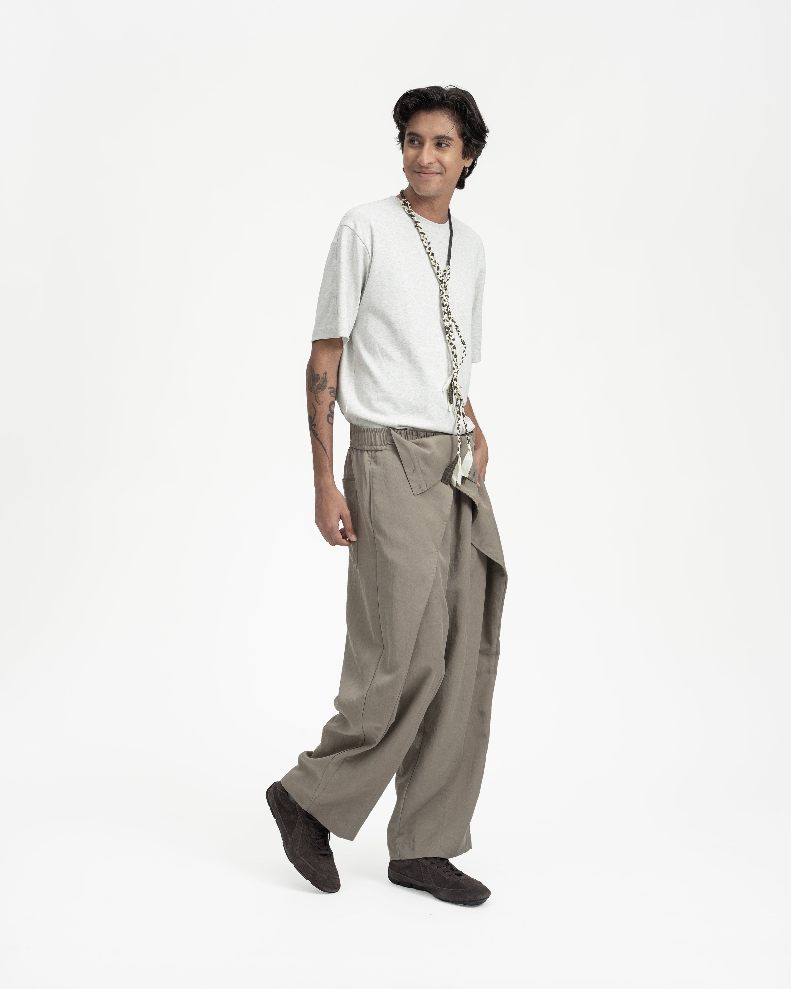 GRAYE | Sash Wrap Trousers | Olive
