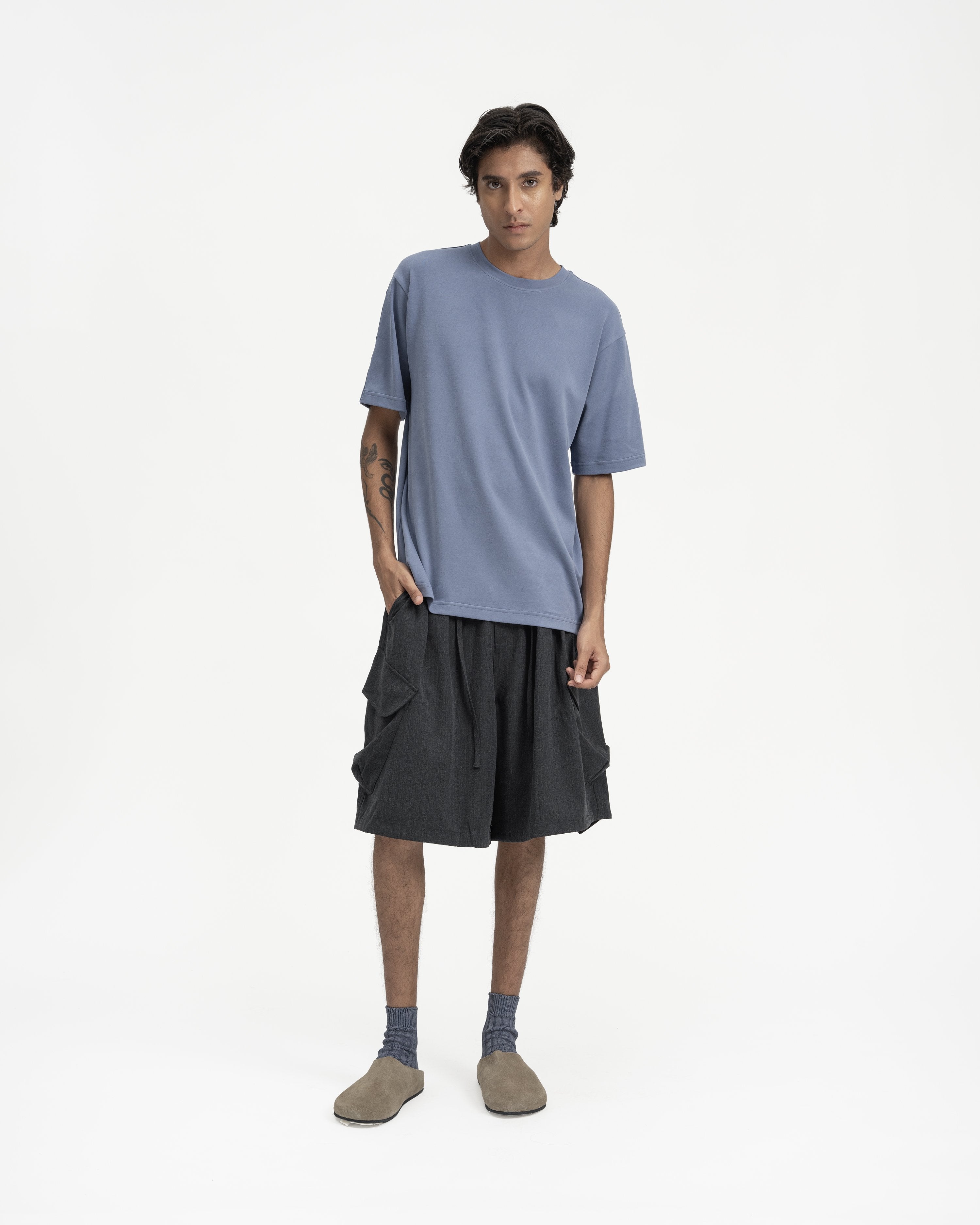 GRAYE | Cupro Signature Tee | Court Blue