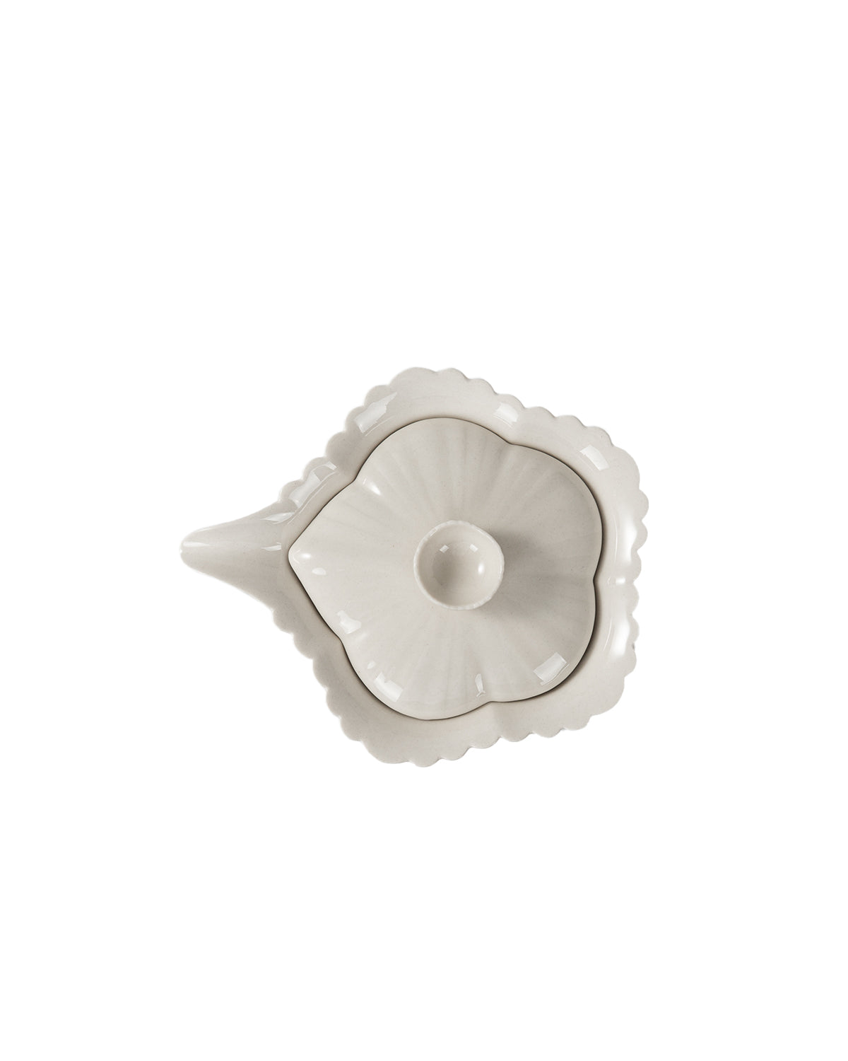 CRAFILAB | Ash Gray & Small Floral Edge Five & Petal Teapot