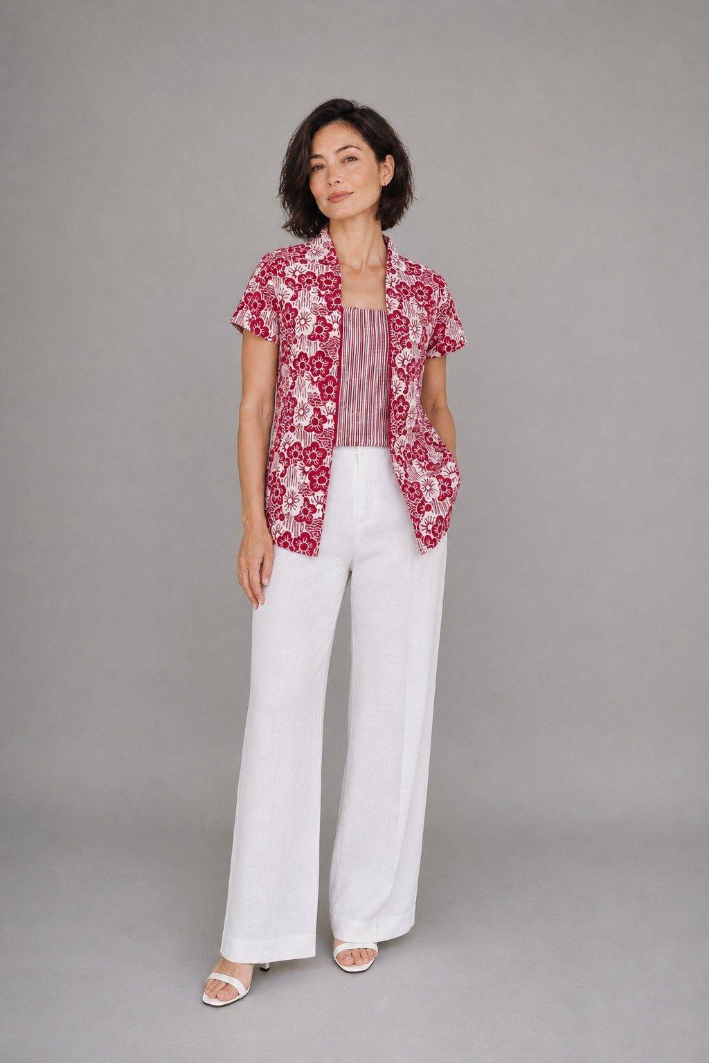 ANS.EIN | BANGKIT Red Batik Kebaya Peplum Top
