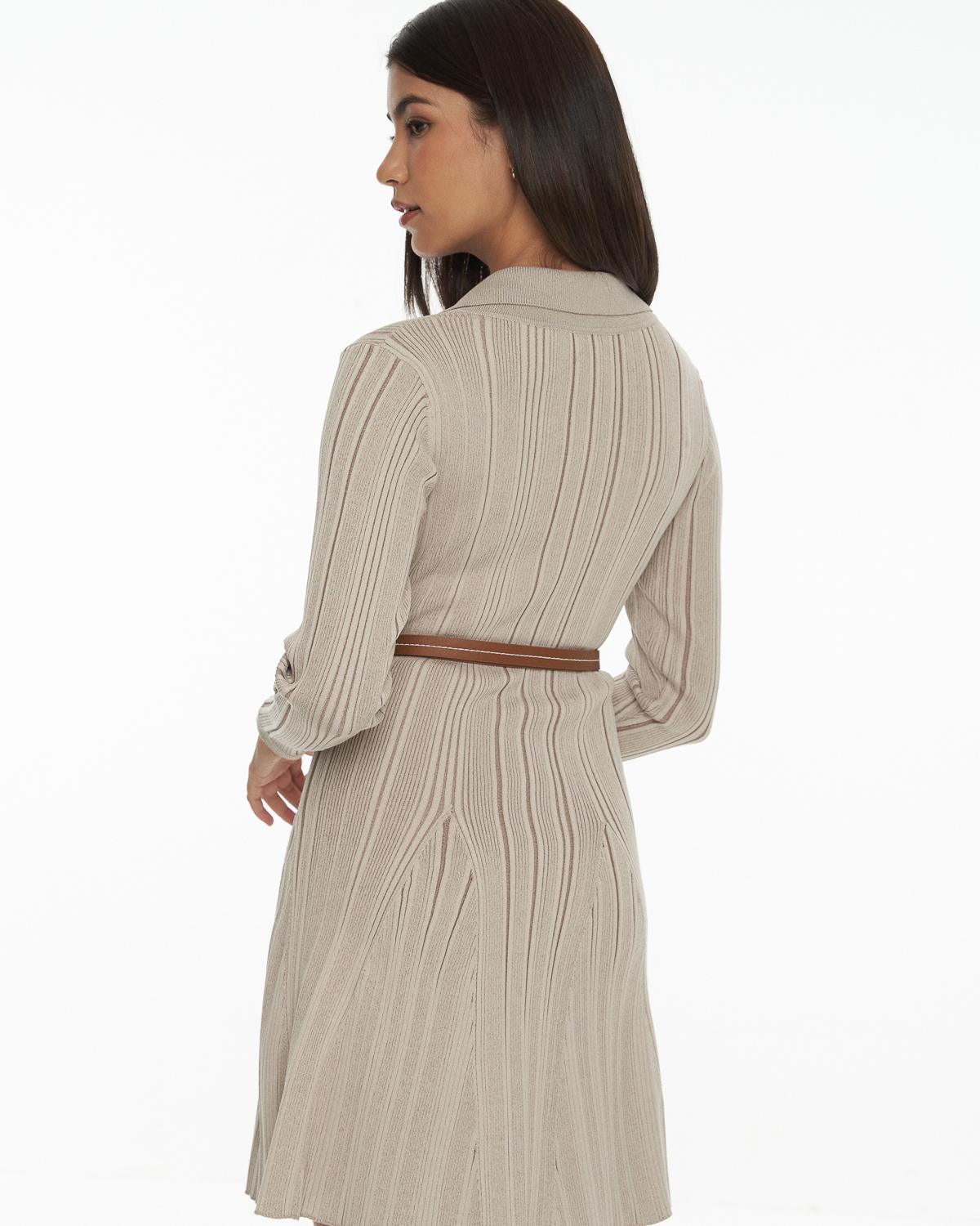 DRESSINGPAULA | 2-Toned Ribbed-Knit Dress