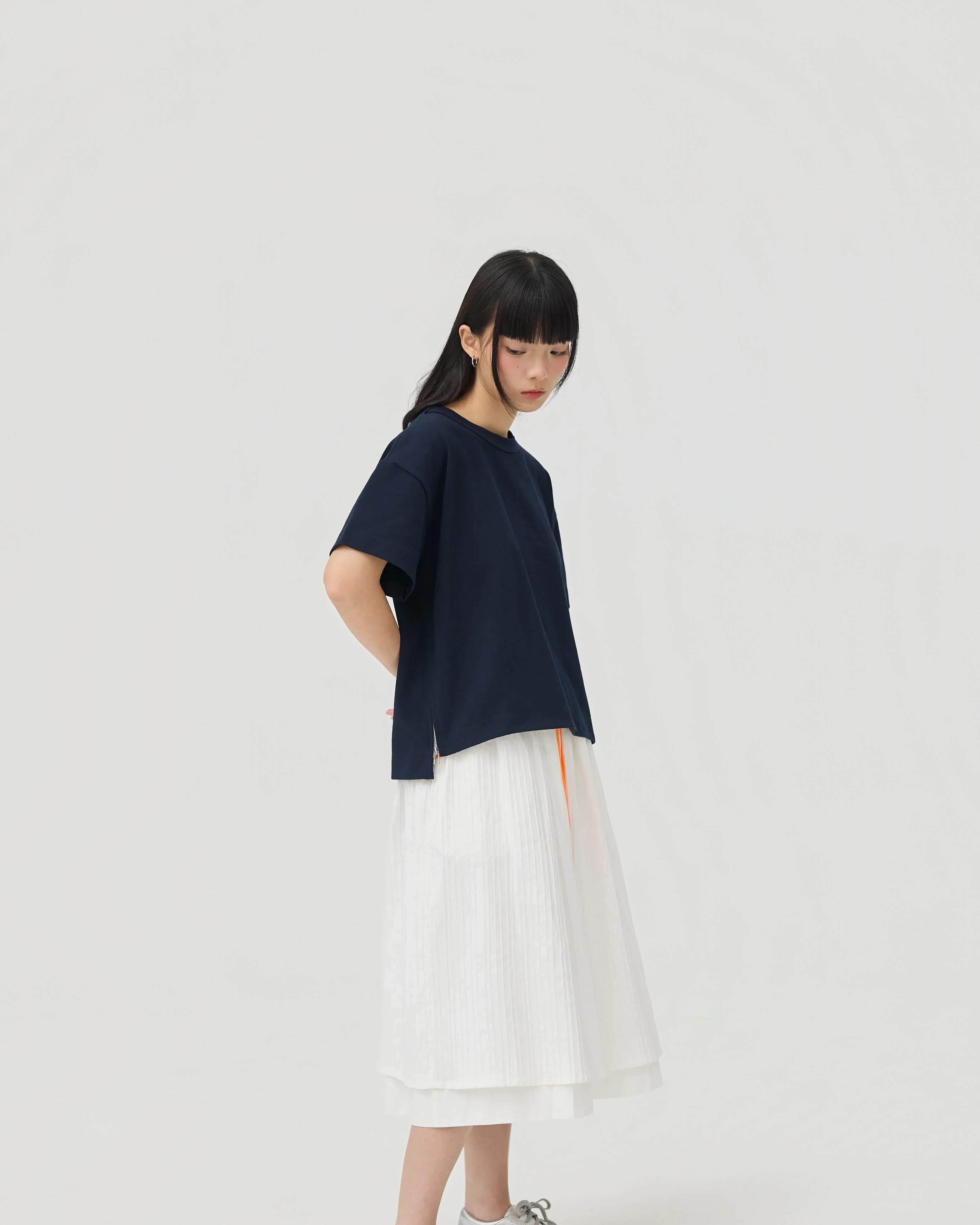 3EIGHTH | Futae Skirt In White Seersucker
