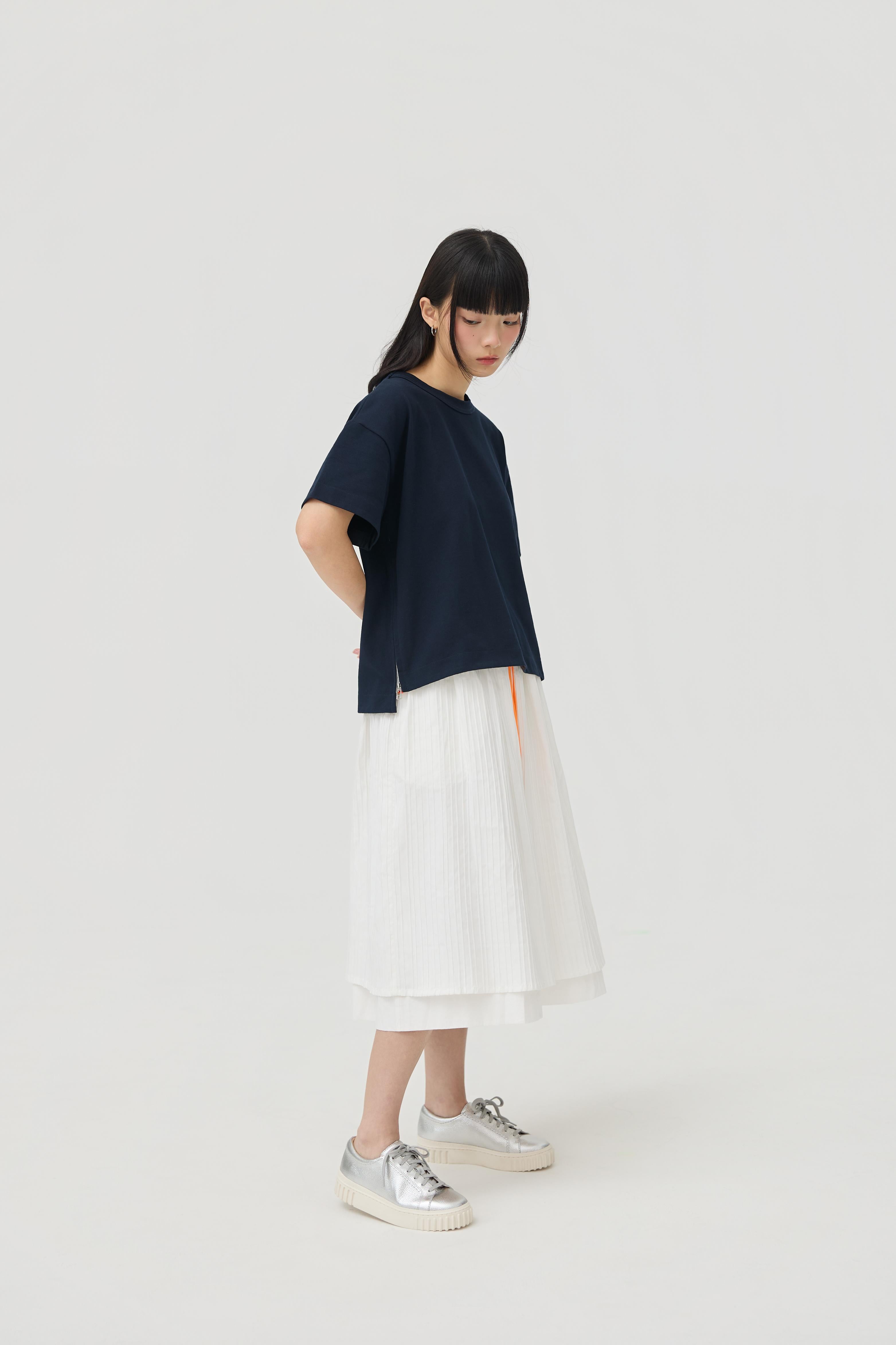 3EIGHTH | Futae Skirt In White Seersucker