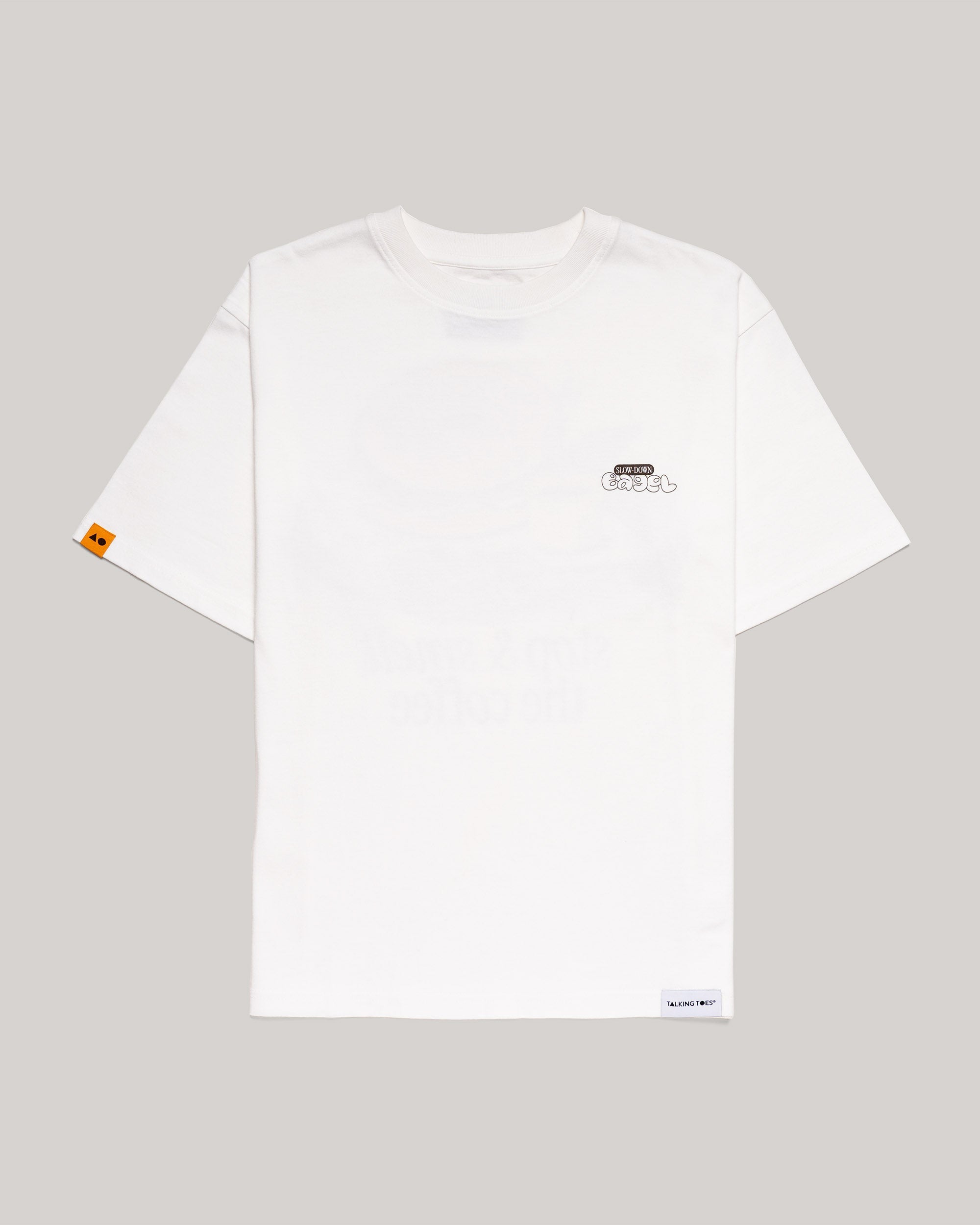 TALKING TOES | Slow-down Bagel Oversized Tee - White