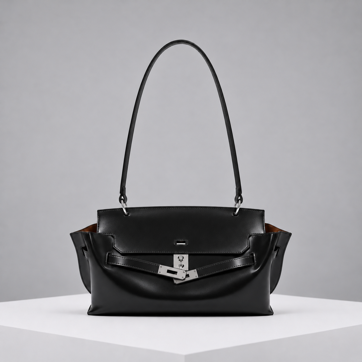 WU HAUS | LE H 42 Black Leather Shoulder Bag