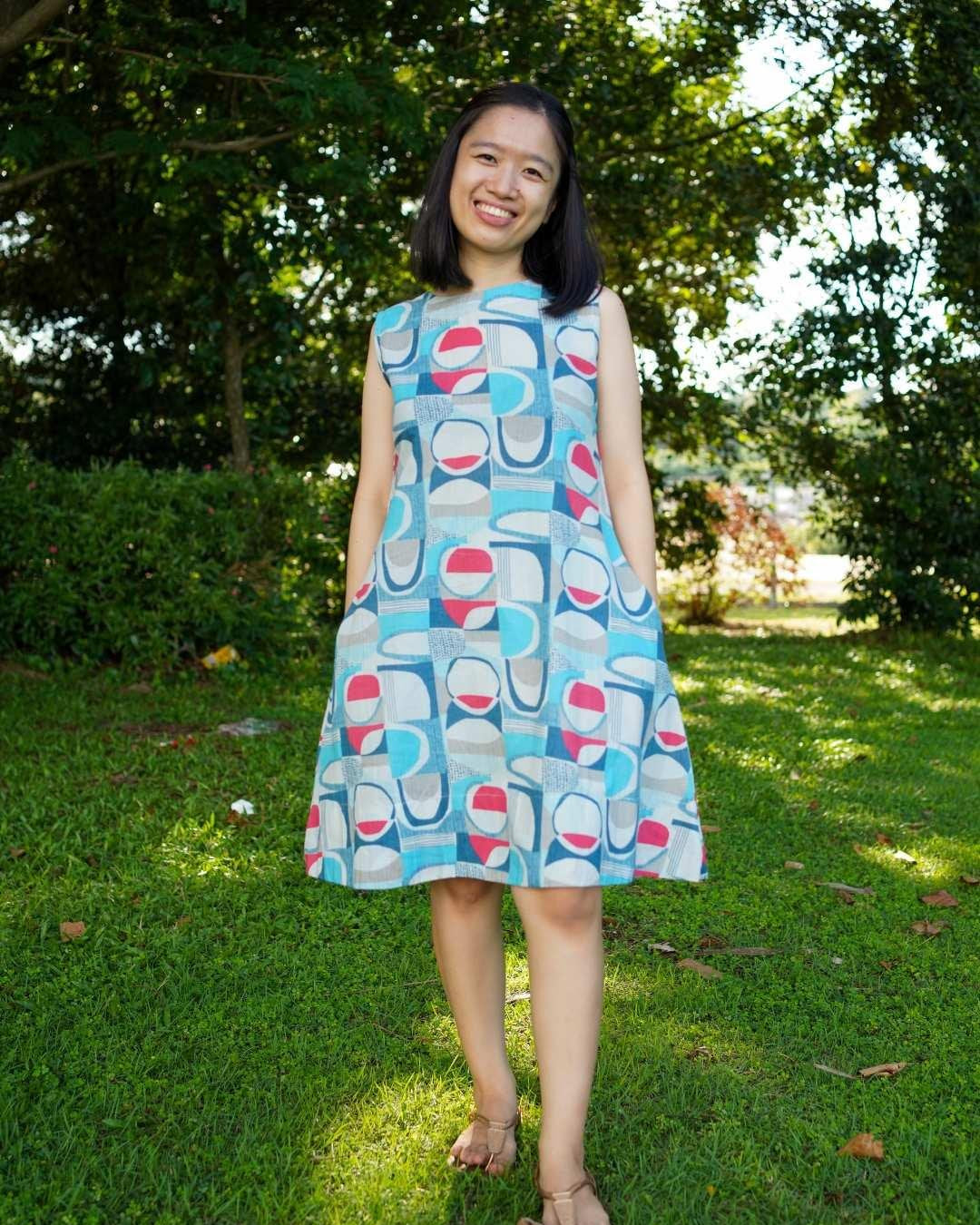 NIMBU | Isla Coral Blue Women's A-Line Dress