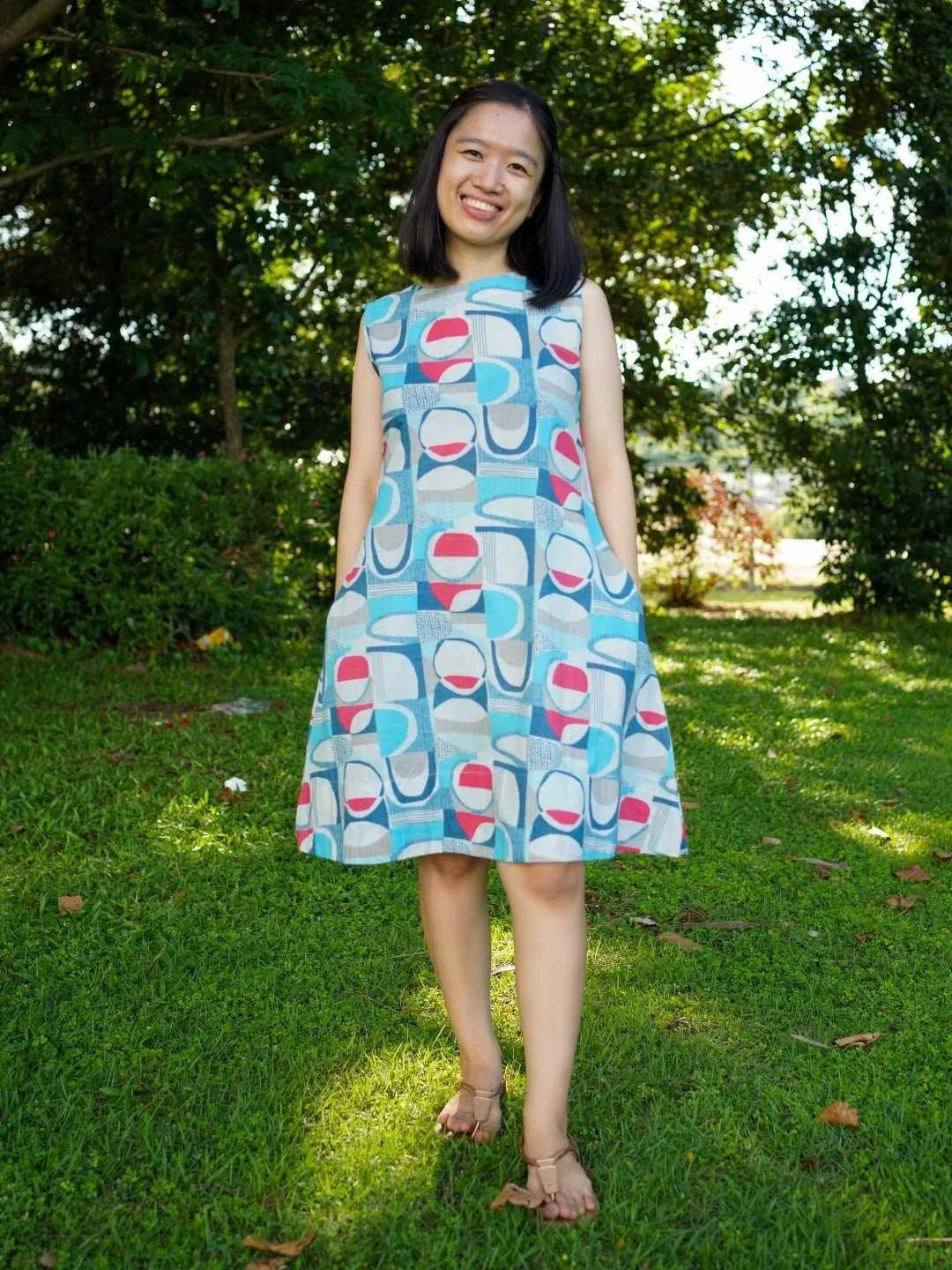 NIMBU | Isla Coral Blue Women's A-Line Dress