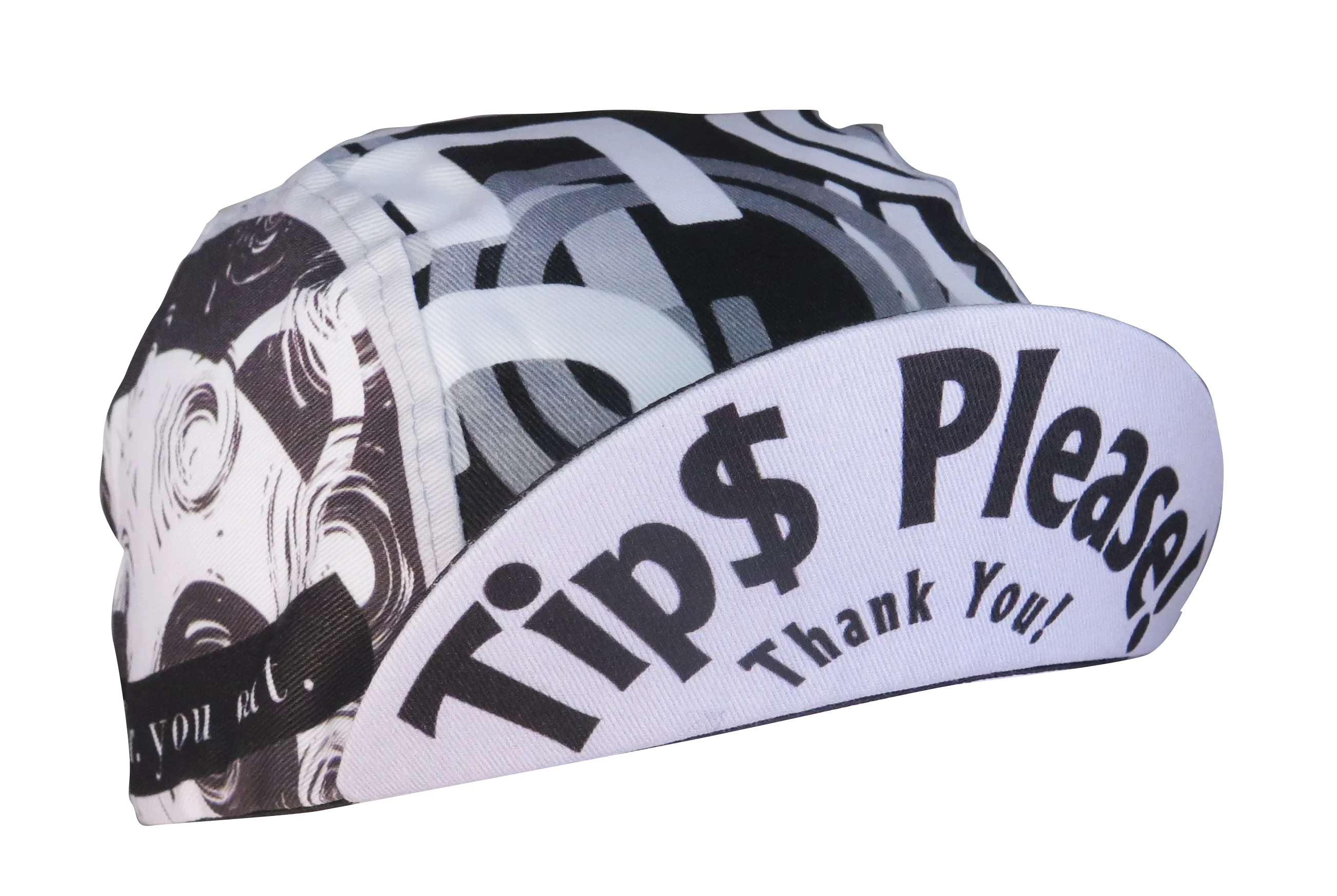 A DESIGN BY TAKACHYA | Cycling Cap - I Am Fast Food Rider (Greyscale)
