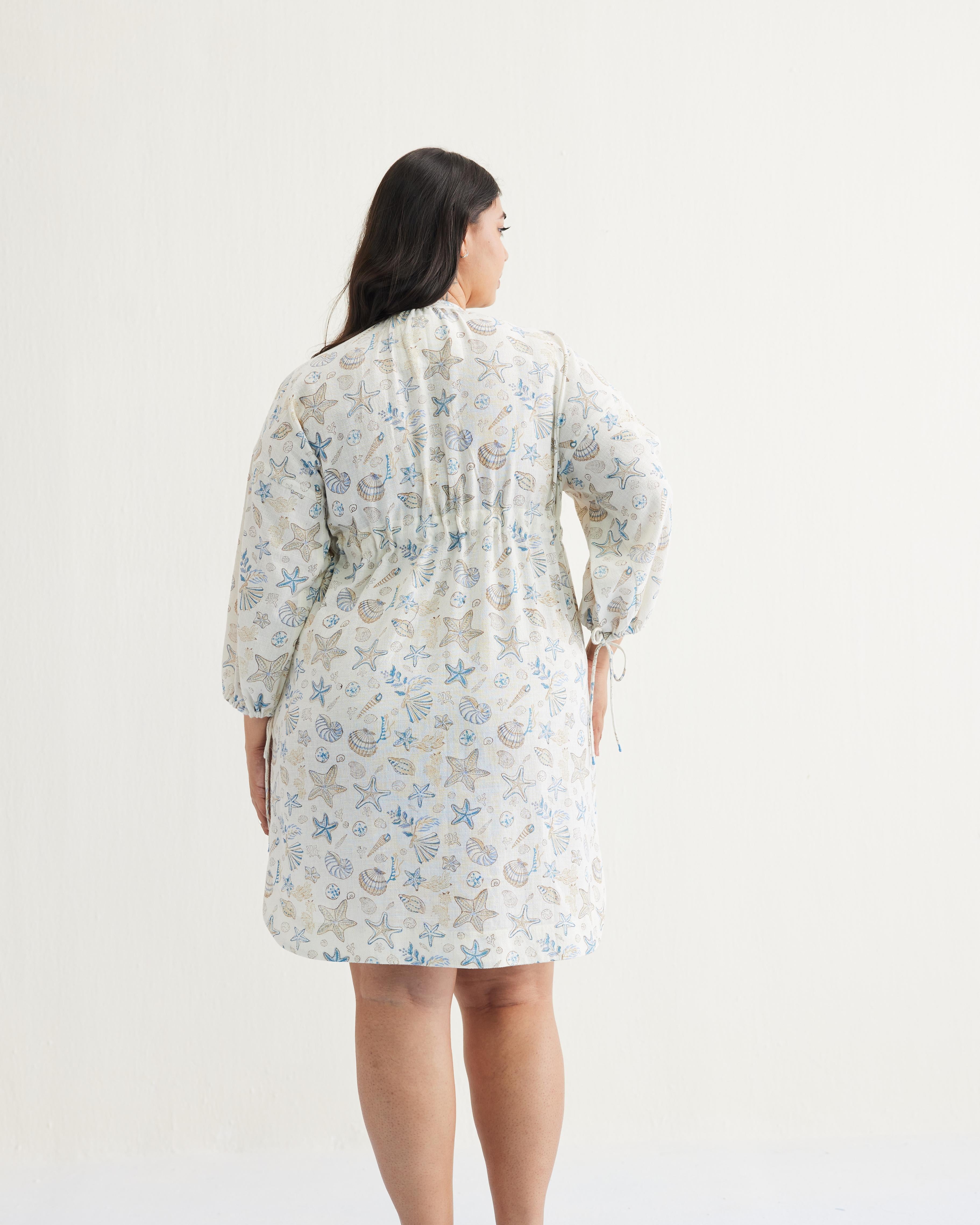 SUI | The Marine Handspun Handspun Handwoven Organic Cotton Short Dress
