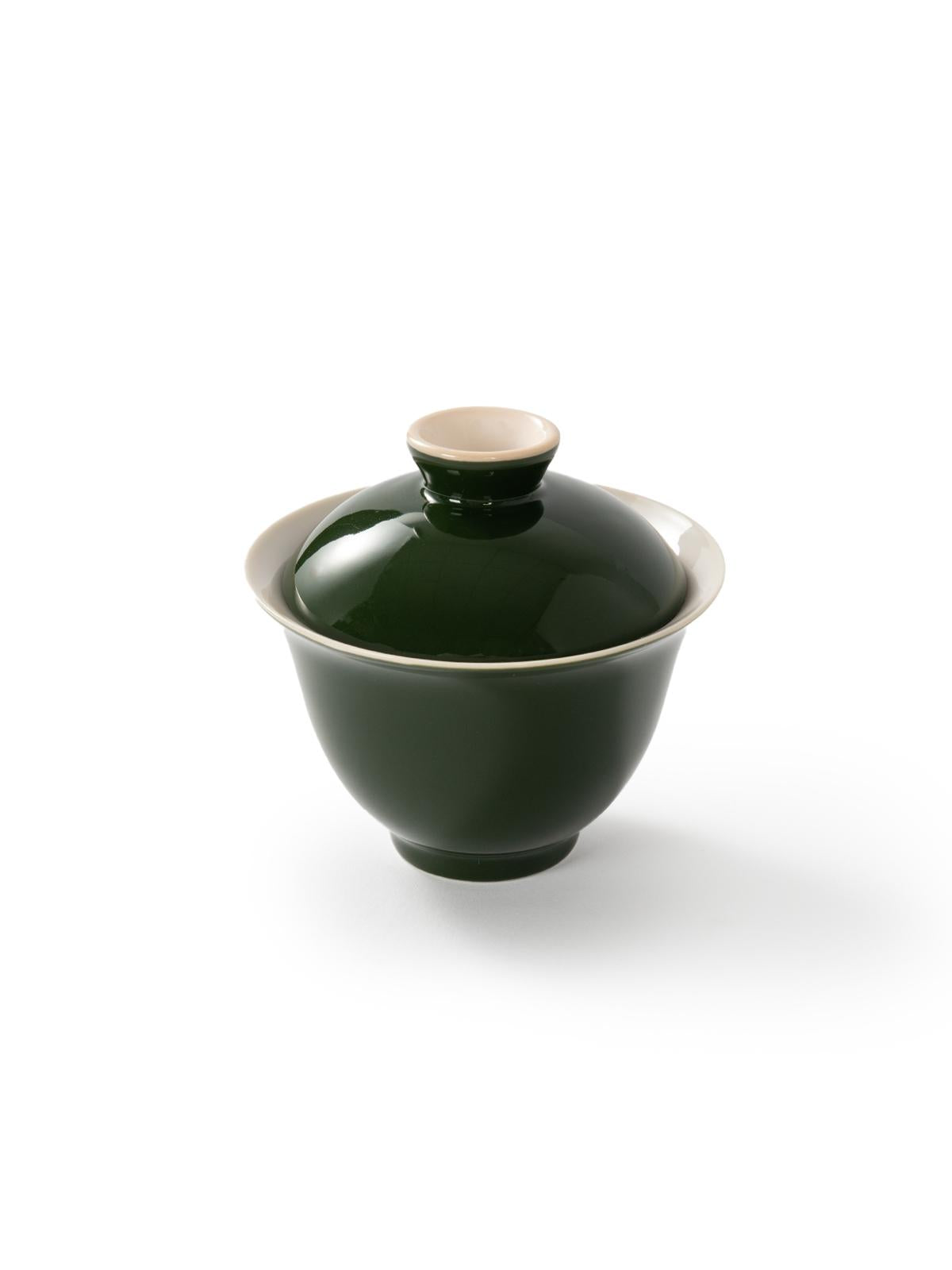 CRAFILAB | White Jade Clay Porcelain - Dark Green - Gaiwan