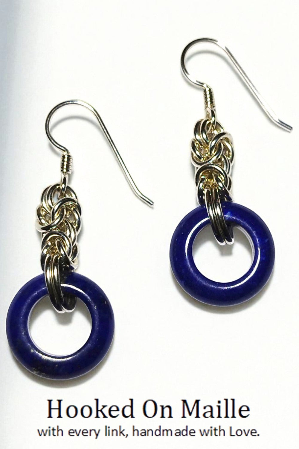 CREATIVE JEWELLERY STUDIO | Royal Byzantine Lapis Lazuli & Silver Earrings by Hooked On Maille