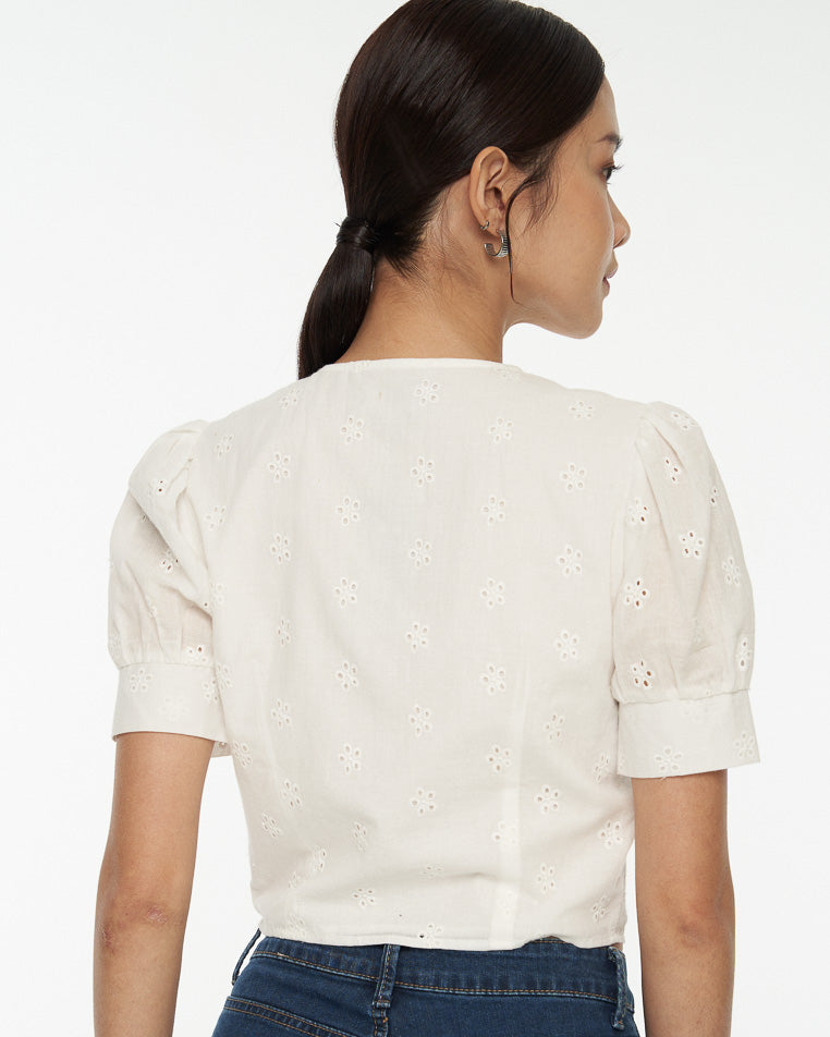 DRESSINGPAULA | Broderie Anglaise Short Sleeve Top