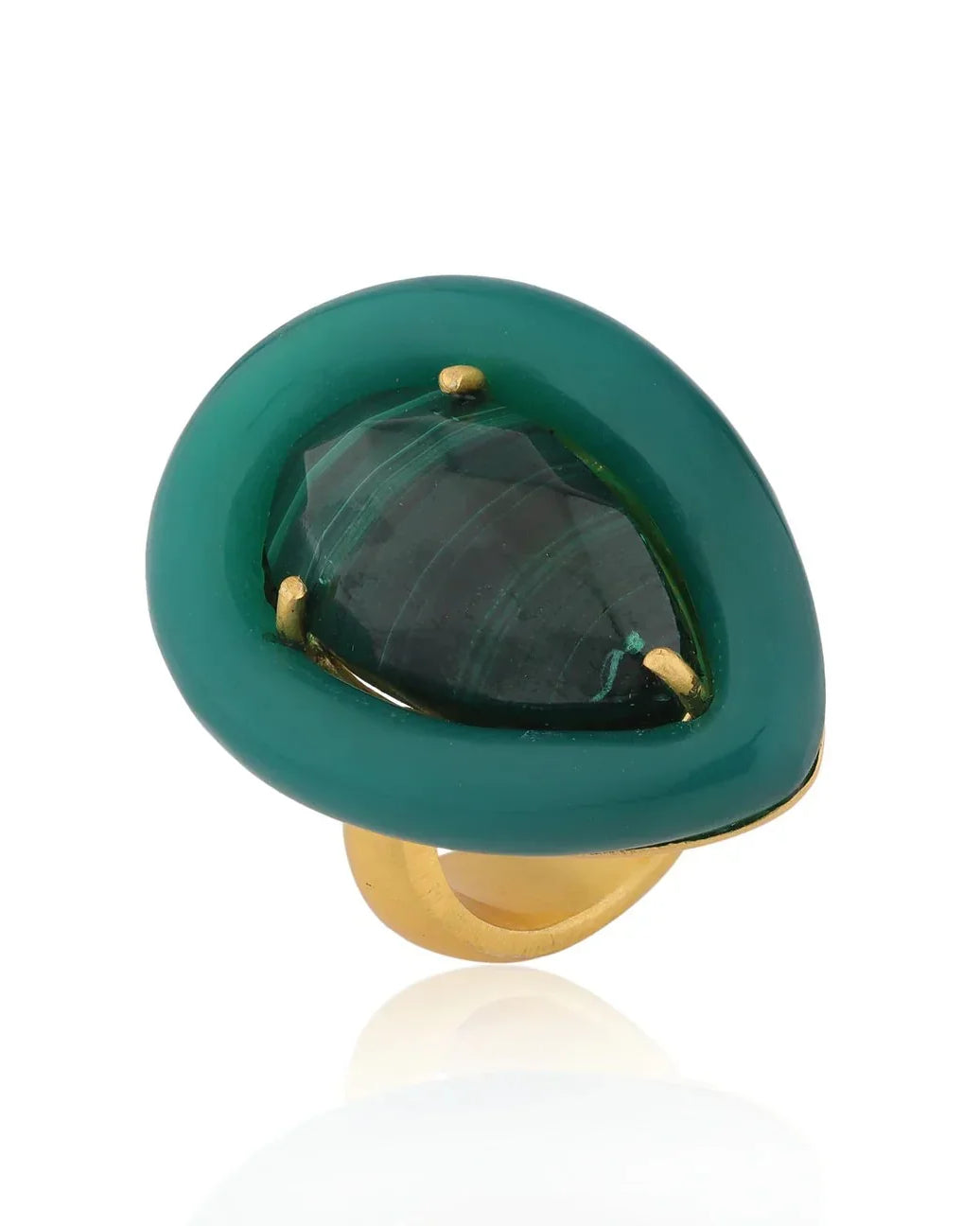 BOHEME BY VERO | Drops Ring | Malachite & Green Onyx