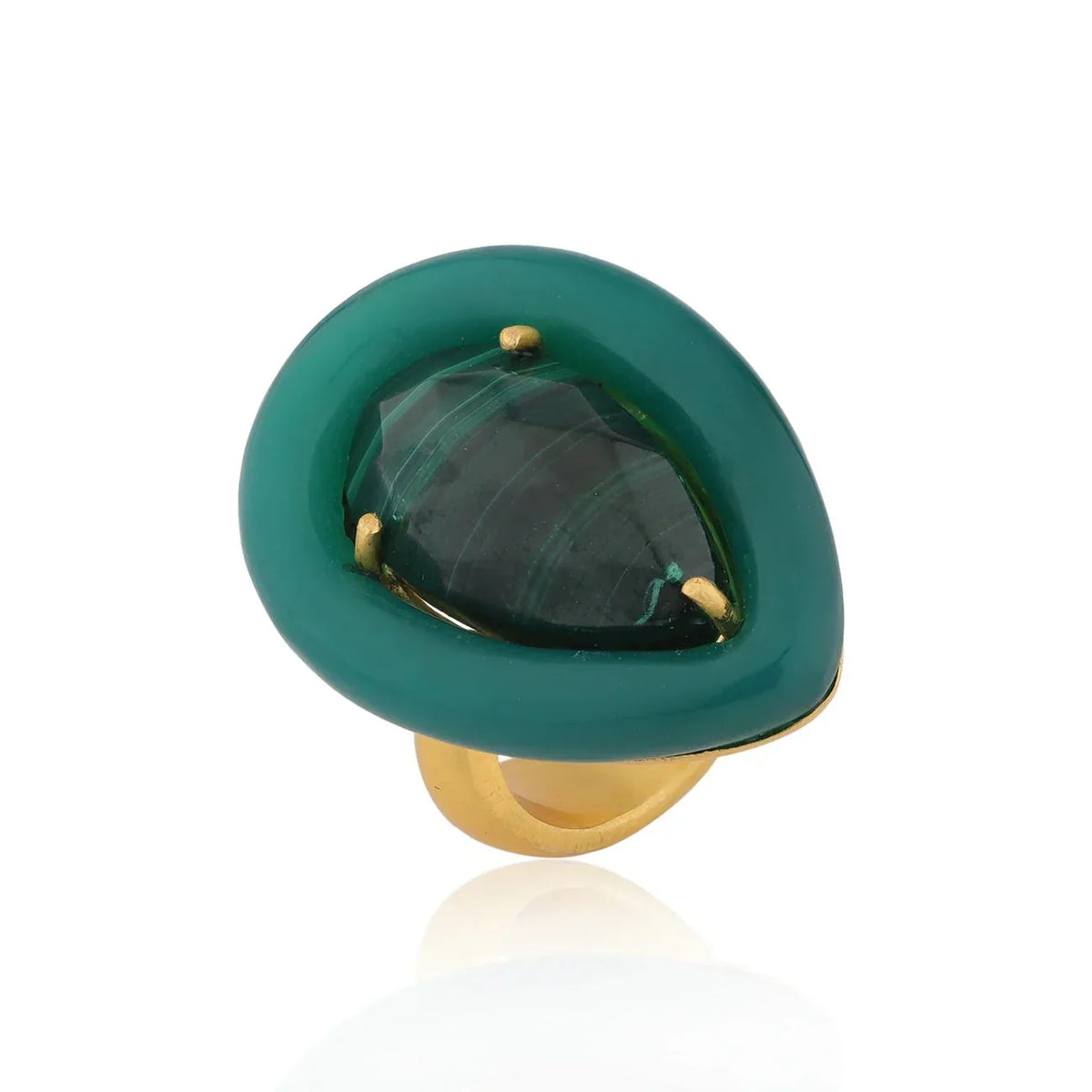 BOHEME BY VERO | Drops Ring | Malachite & Green Onyx