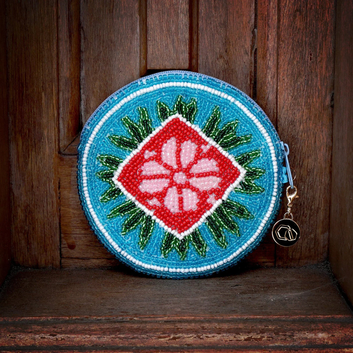 COCOONESE | Beaded Coin Purse - Sunburst Petals (BL)
