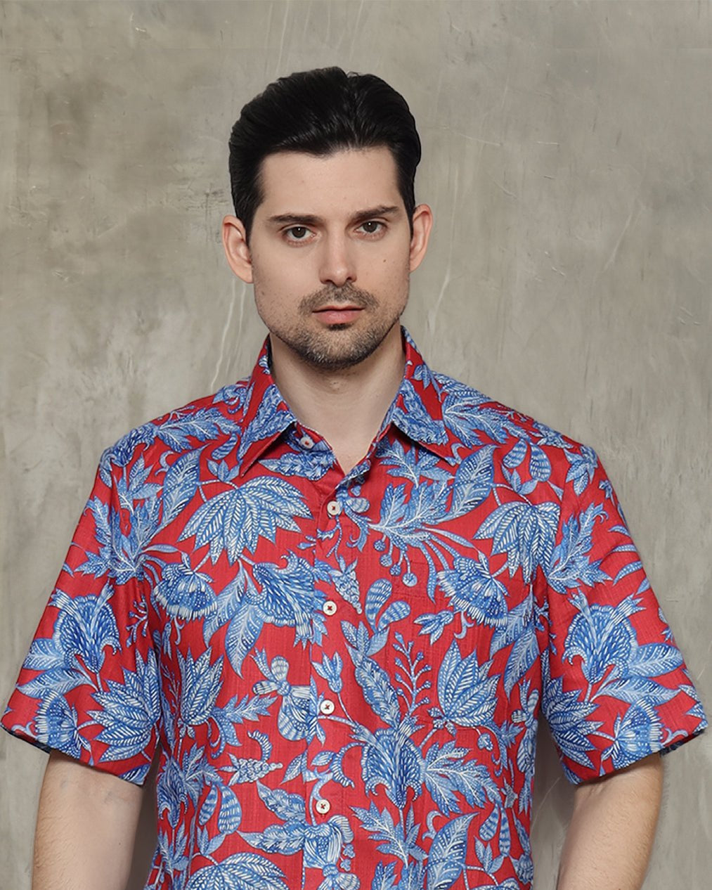 KANZI COLLECTION | Blue Foliage Shirt