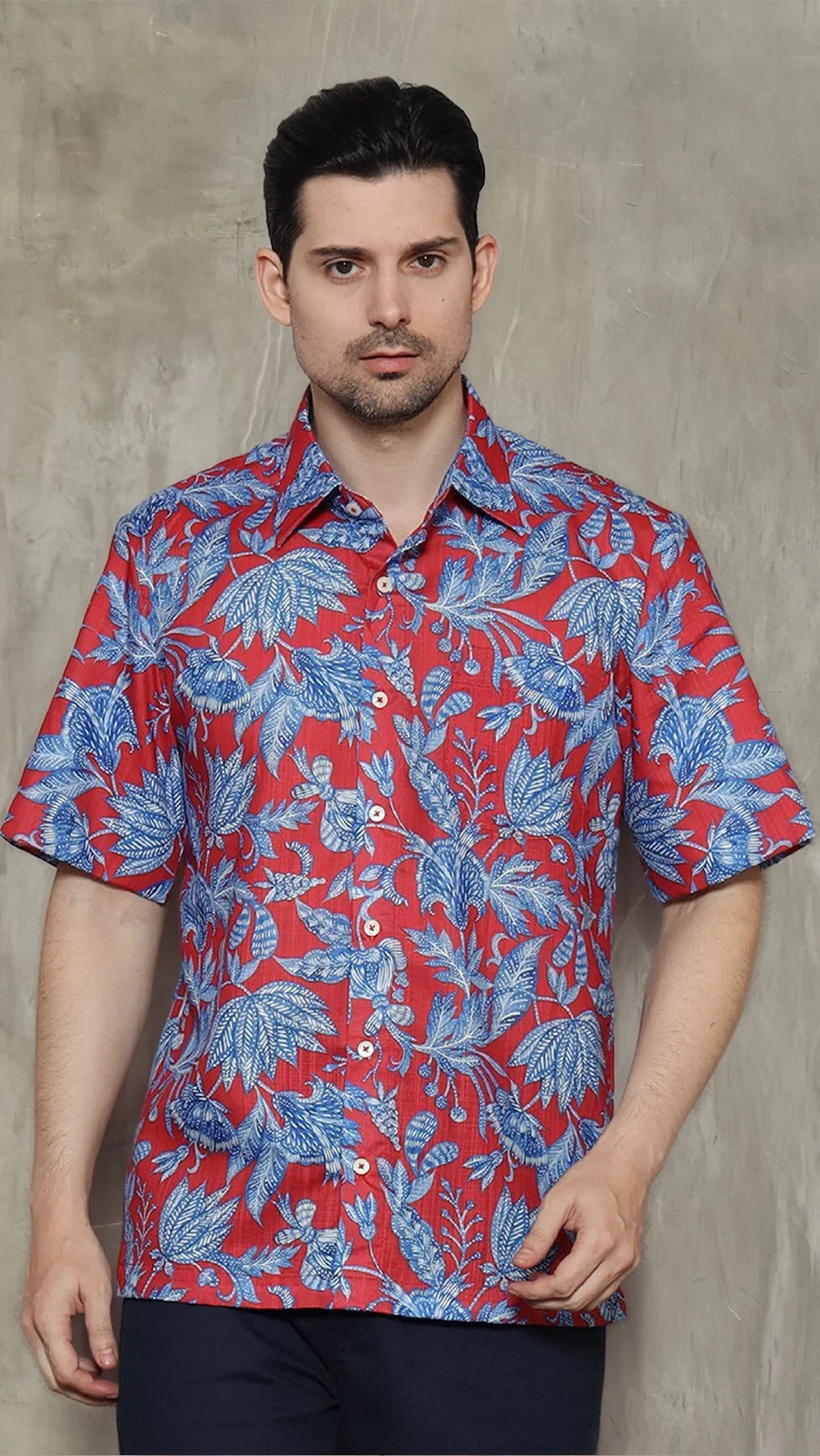 KANZI COLLECTION | Blue Foliage Shirt