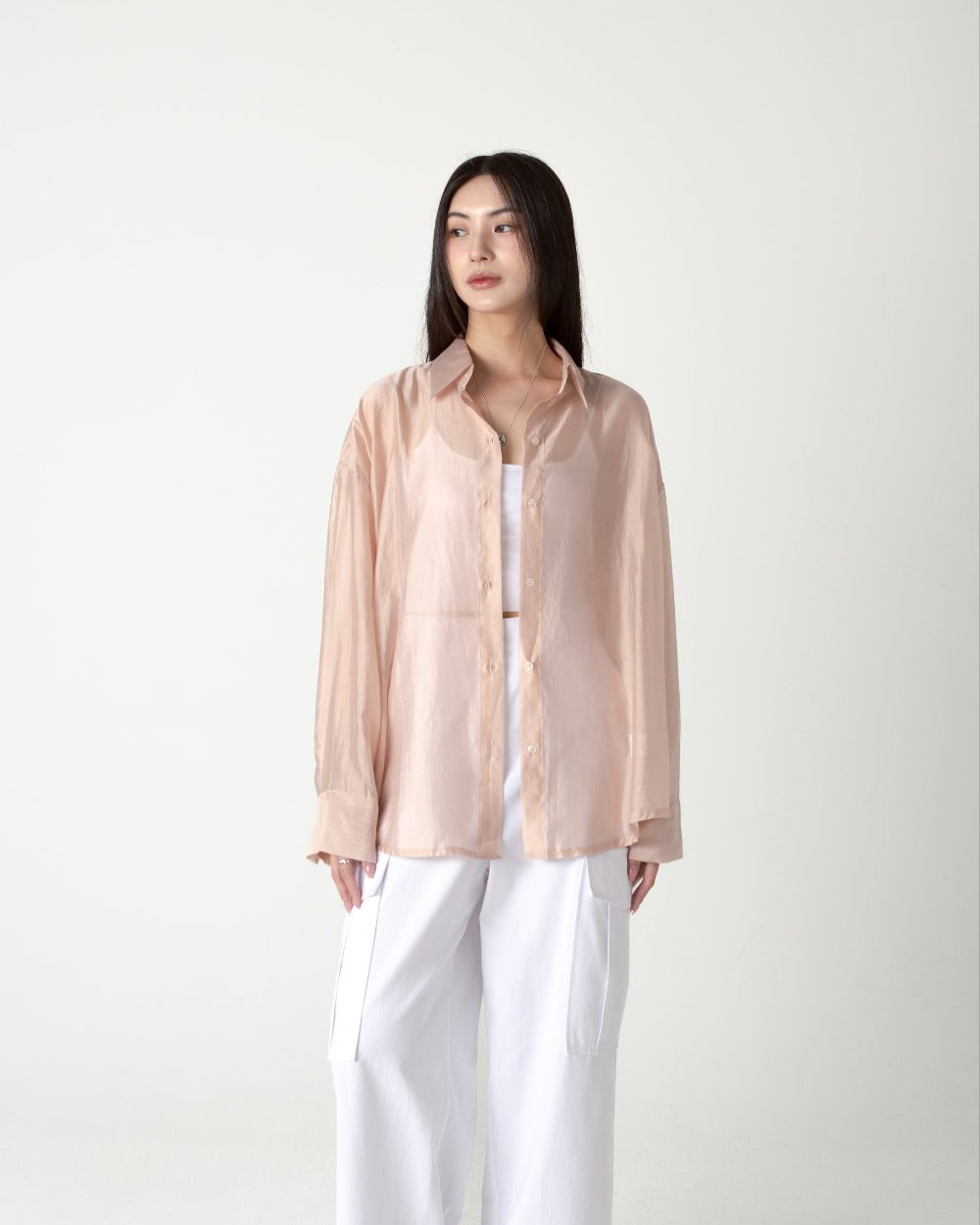 SAERO COLLECTIVE | Malgeun Tencel Shirt | Champagne