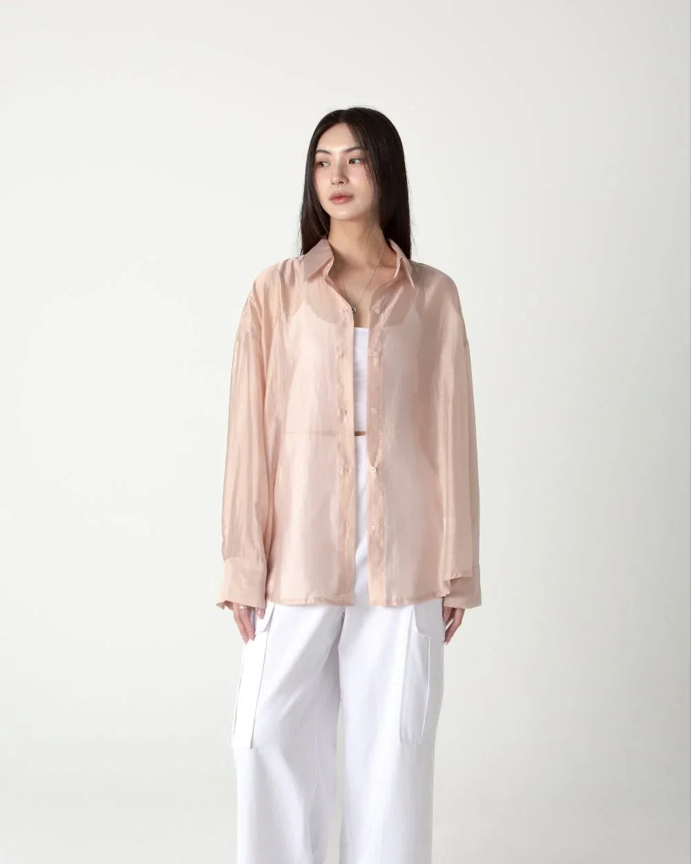 SAERO COLLECTIVE | Malgeun Tencel Shirt | Champagne