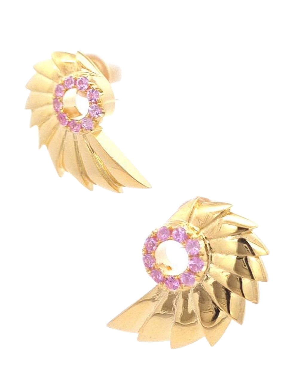 CREATIVE JEWELLERY STUDIO | Pink Sapphire "Music of the Sea" 18k Gold Plated Silver Earrings by Glow ByM