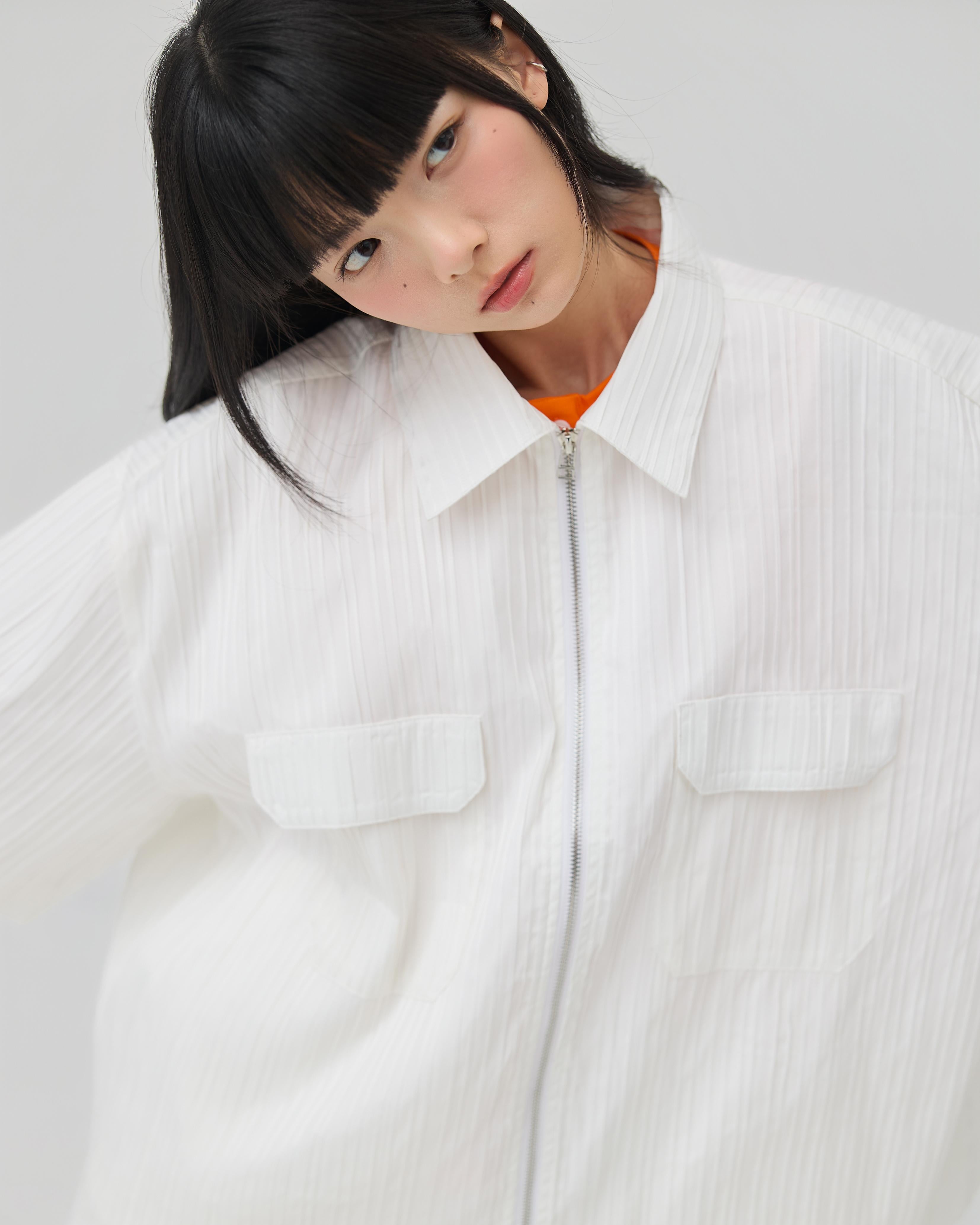 3EIGHTH | Fuwa Jacket In White Seersucker